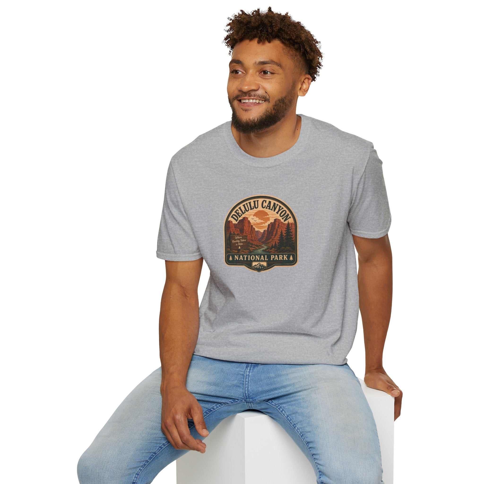 Delulu Canyon National Park Unisex T-Shirt | Funny Retro National Park Parody Tee