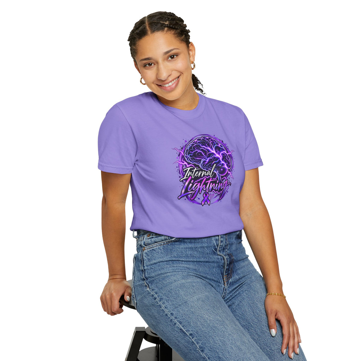Internal Lightning Epilepsy Awareness Garment-Dyed T-Shirt