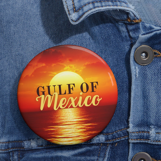 Gulf of Mexico Sunset Pin Buttons Printify