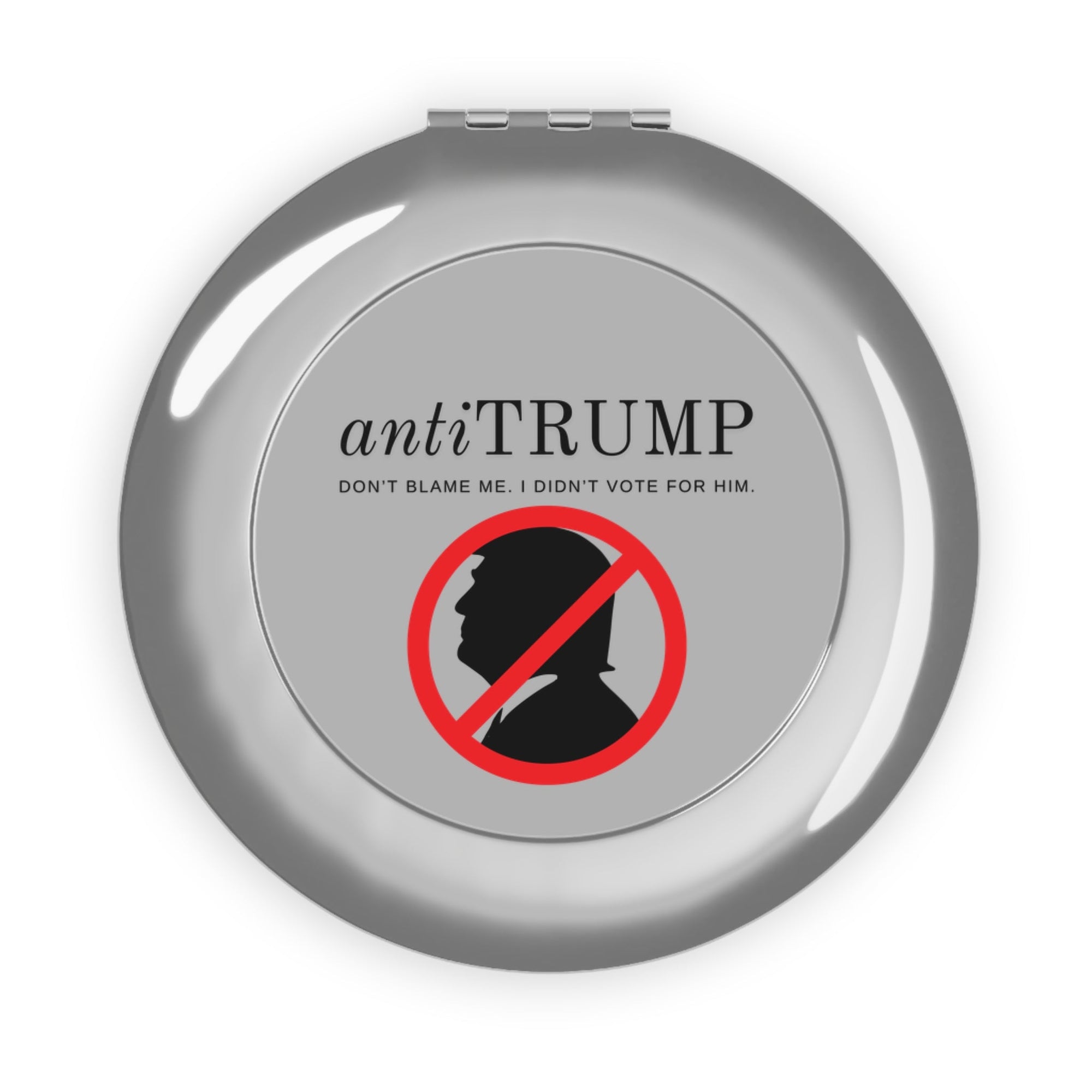 Anti-Trump Compact Travel Mirror - Ideal Gift for Activists and Political Enthusiasts Printify