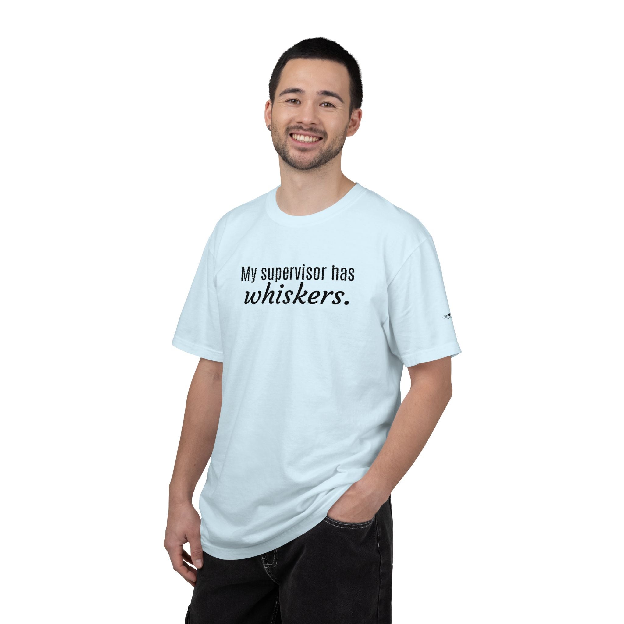 My Supervisor Has Whiskers Embroidered Comfort Colors T-Shirt