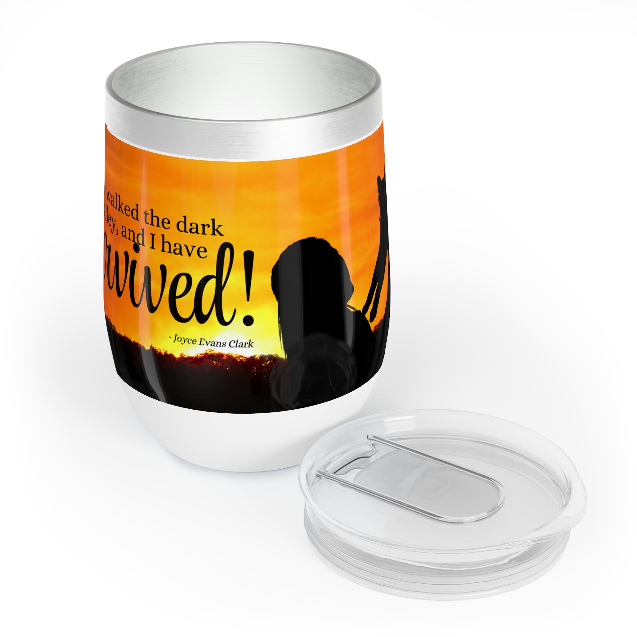 Photo depicting the ​Cat Lady Strong Chill Wine Tumbler from EpiAl's Shop.