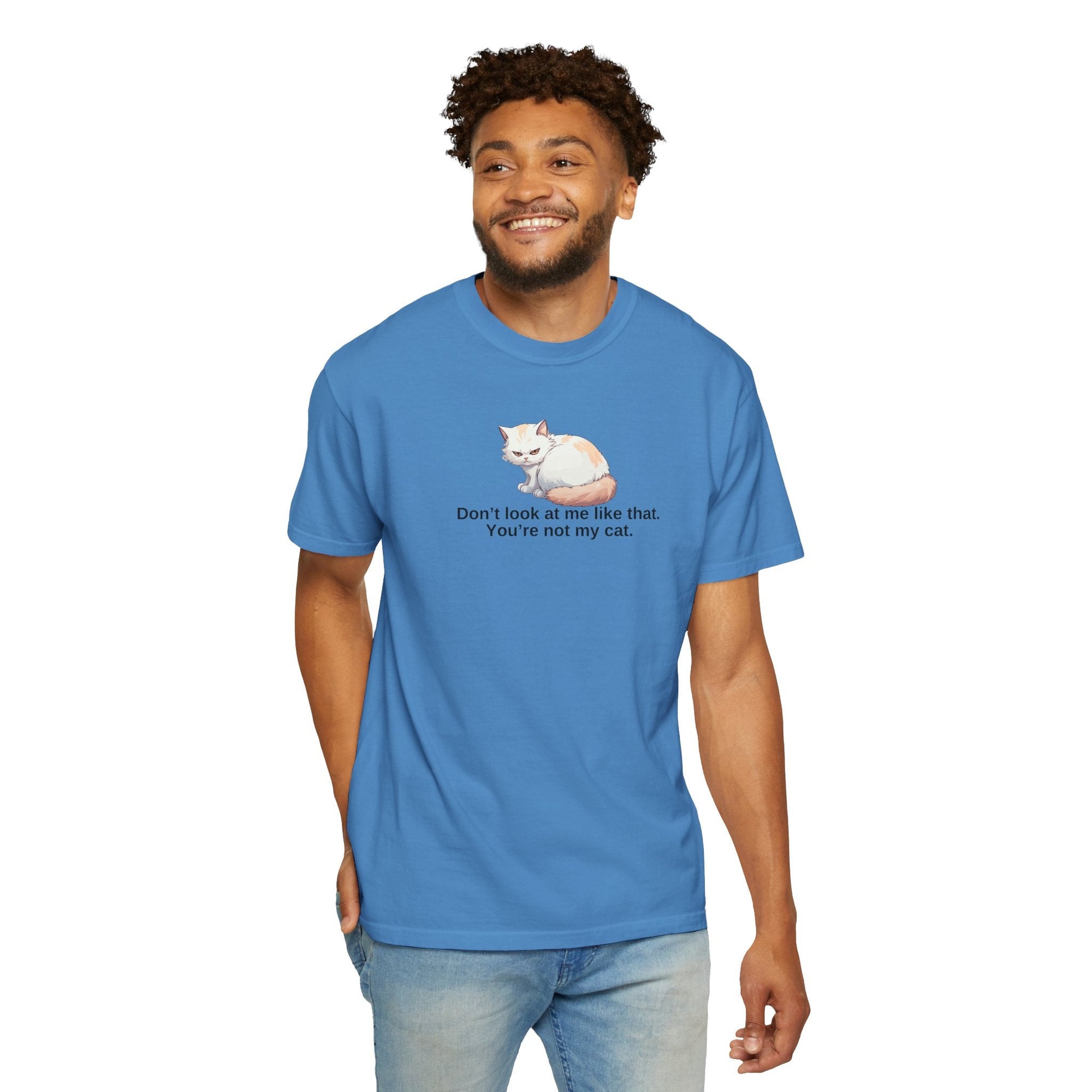 Don’t Look at Me Like That, You’re Not My Cat Unisex Garment-Dyed T-Shirt Printify