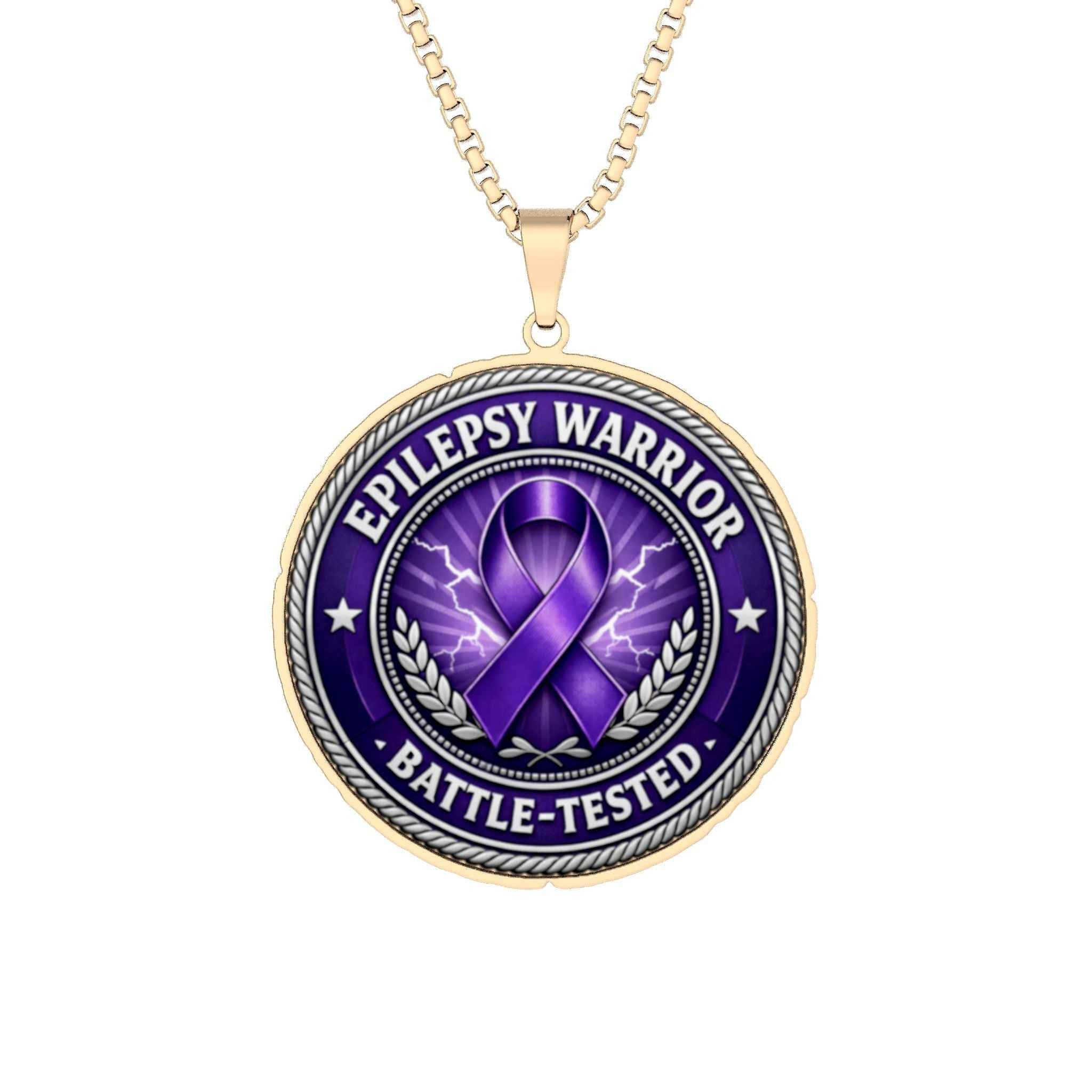 Epilepsy Warrior Necklace | Battle-Tested Awareness Pendant