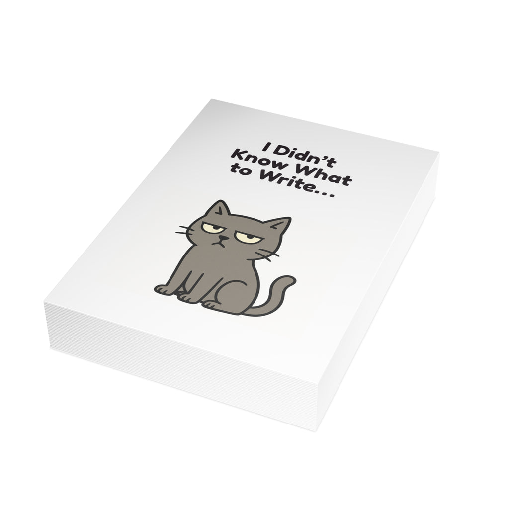 Funny Cat Keyboard Greeting Card – “I Didn’t Know What to Write…” – 10, 30, 50 pc. sets