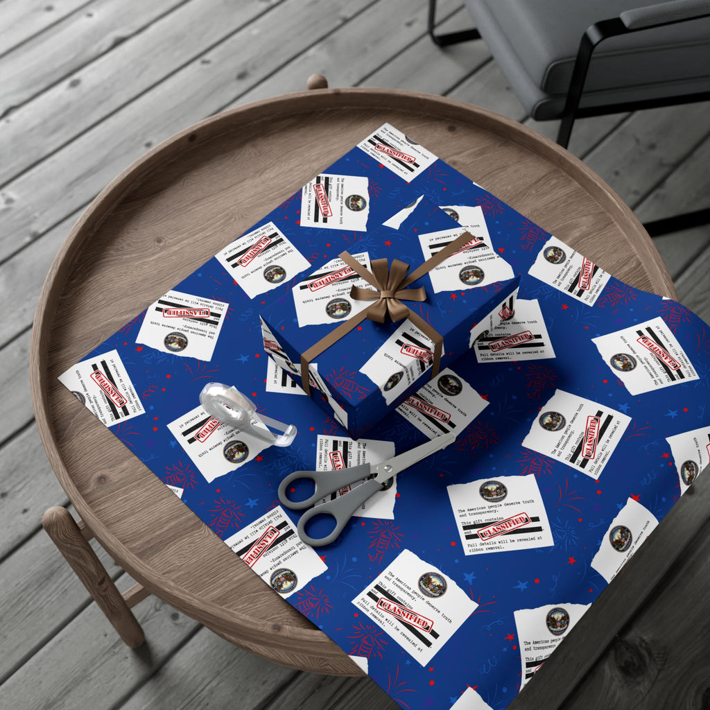 Classified Documents All-Occasion Gift Wrap – Redacted Files Political Satire Wrapping Paper