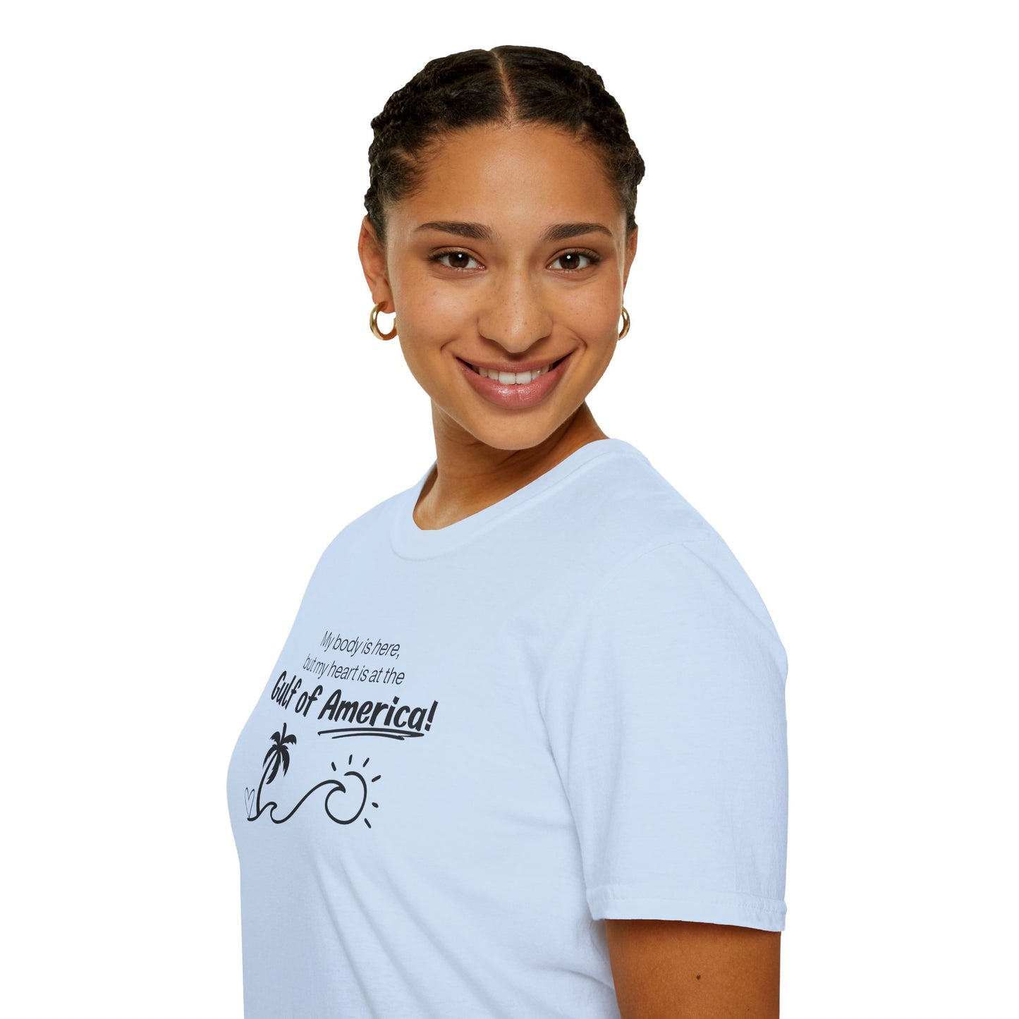 Heart at the Gulf of America Graphic T-Shirt - Perfect for Beach Lovers