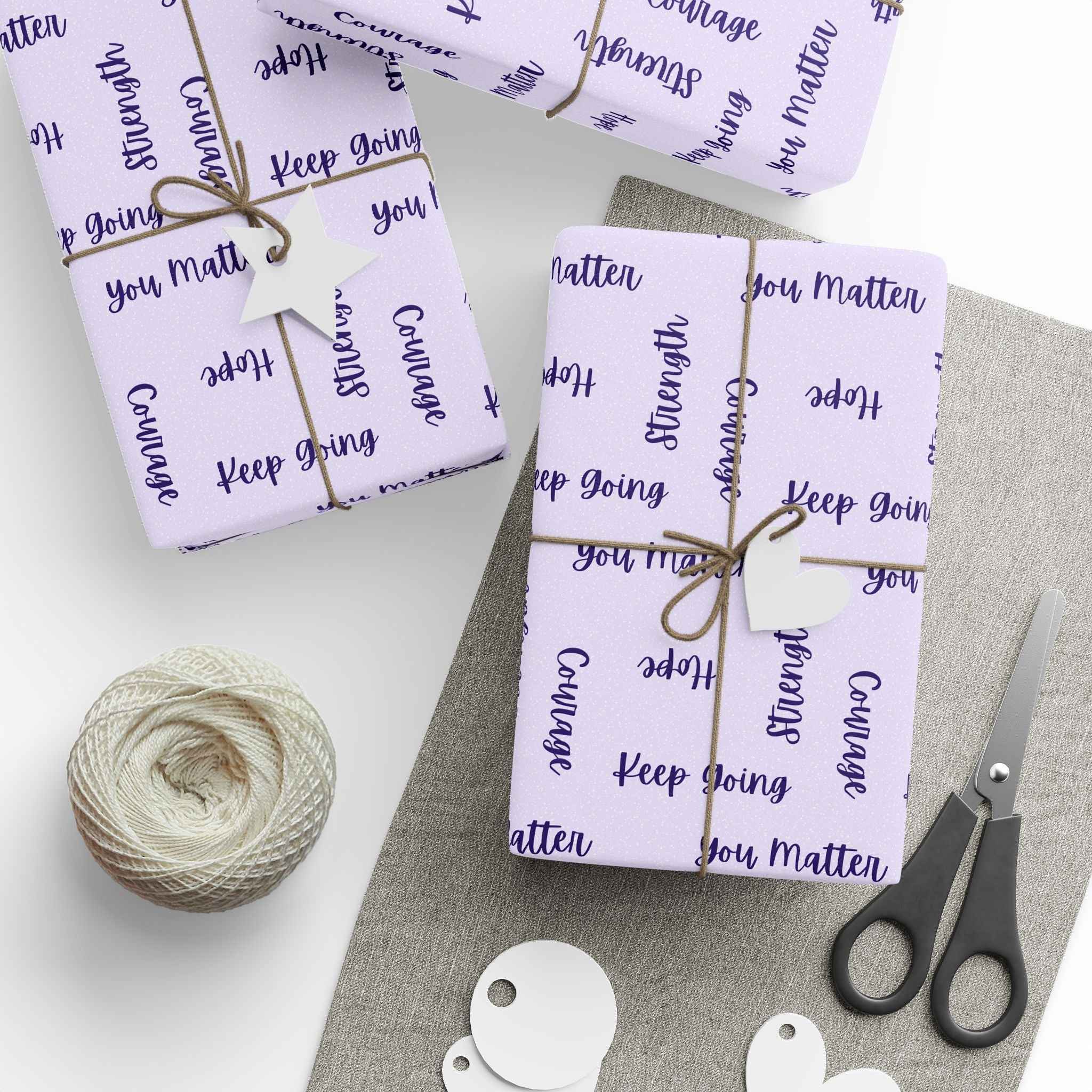 Inspirational Word Wrap – Light Purple Encouragement Gift Wrap