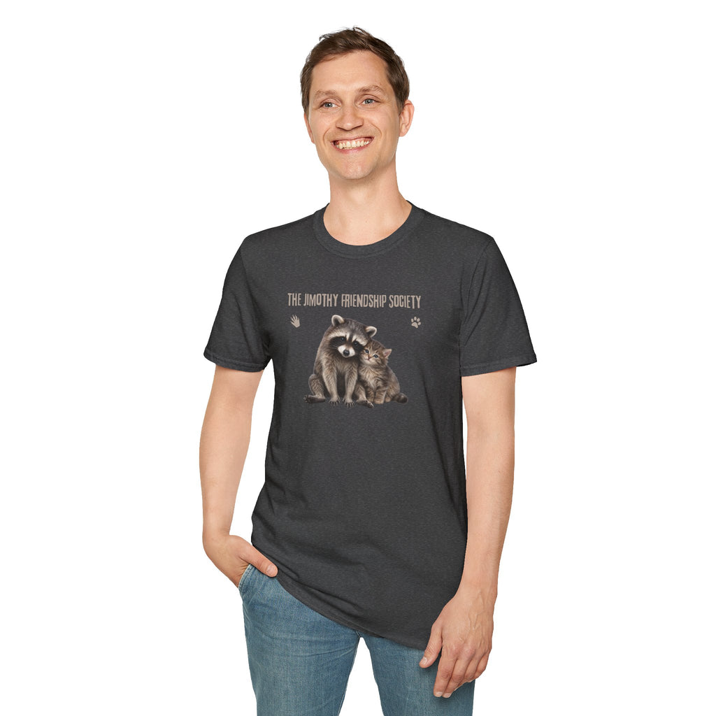The Jimothy Friendship Society T-Shirt | Raccoon and Kitten Tee
