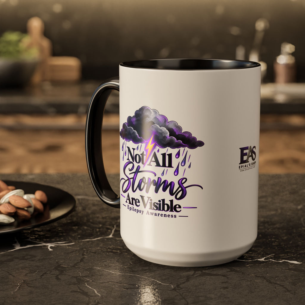 Not All Storms Are Visible Epilepsy Awareness Mug | Purple Storm Cloud Coffee Cup (11oz/15oz)