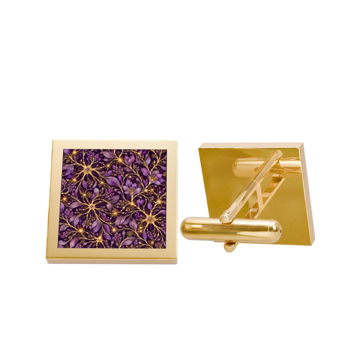 Beautifully Miswired Purple Neuron Floral Cufflinks | Epilepsy Awareness