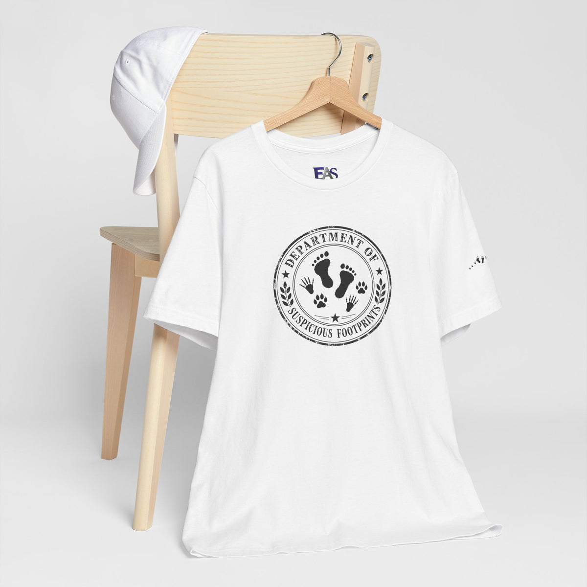 Department of Suspicious Footprints Unisex T-Shirt | Bigfoot, Raccoon & Cat Tracks