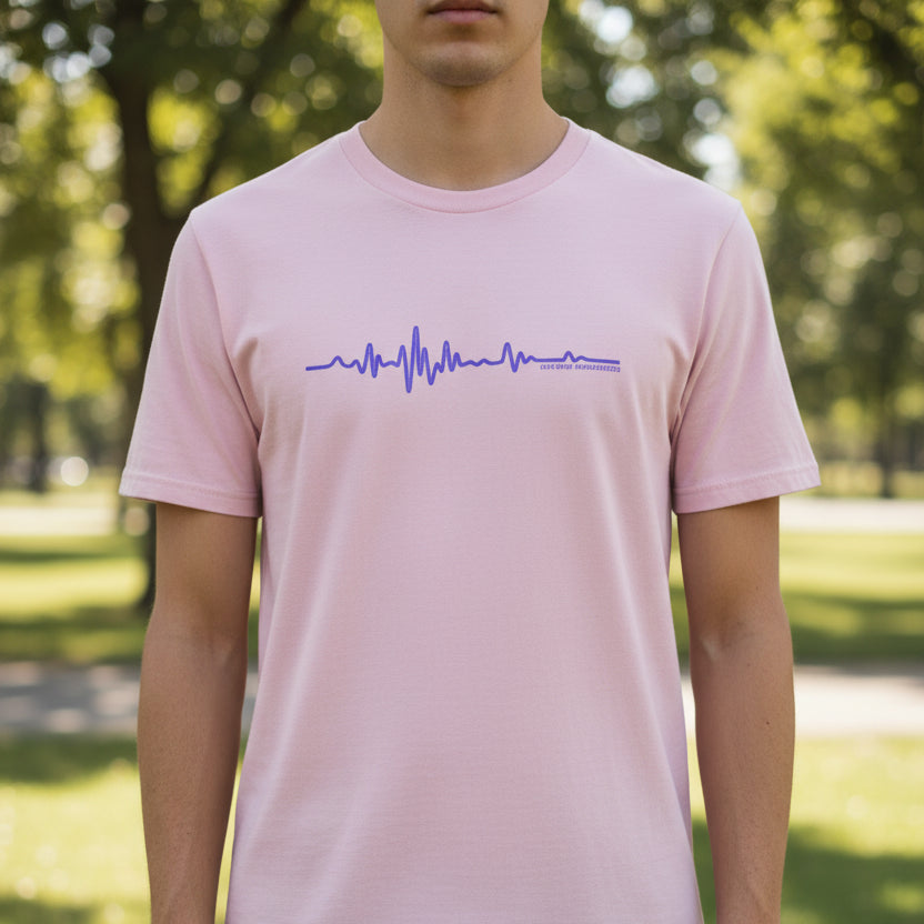 Minimalist Epilepsy Awareness EEG Wave Unisex T-Shirt – Purple Line Design