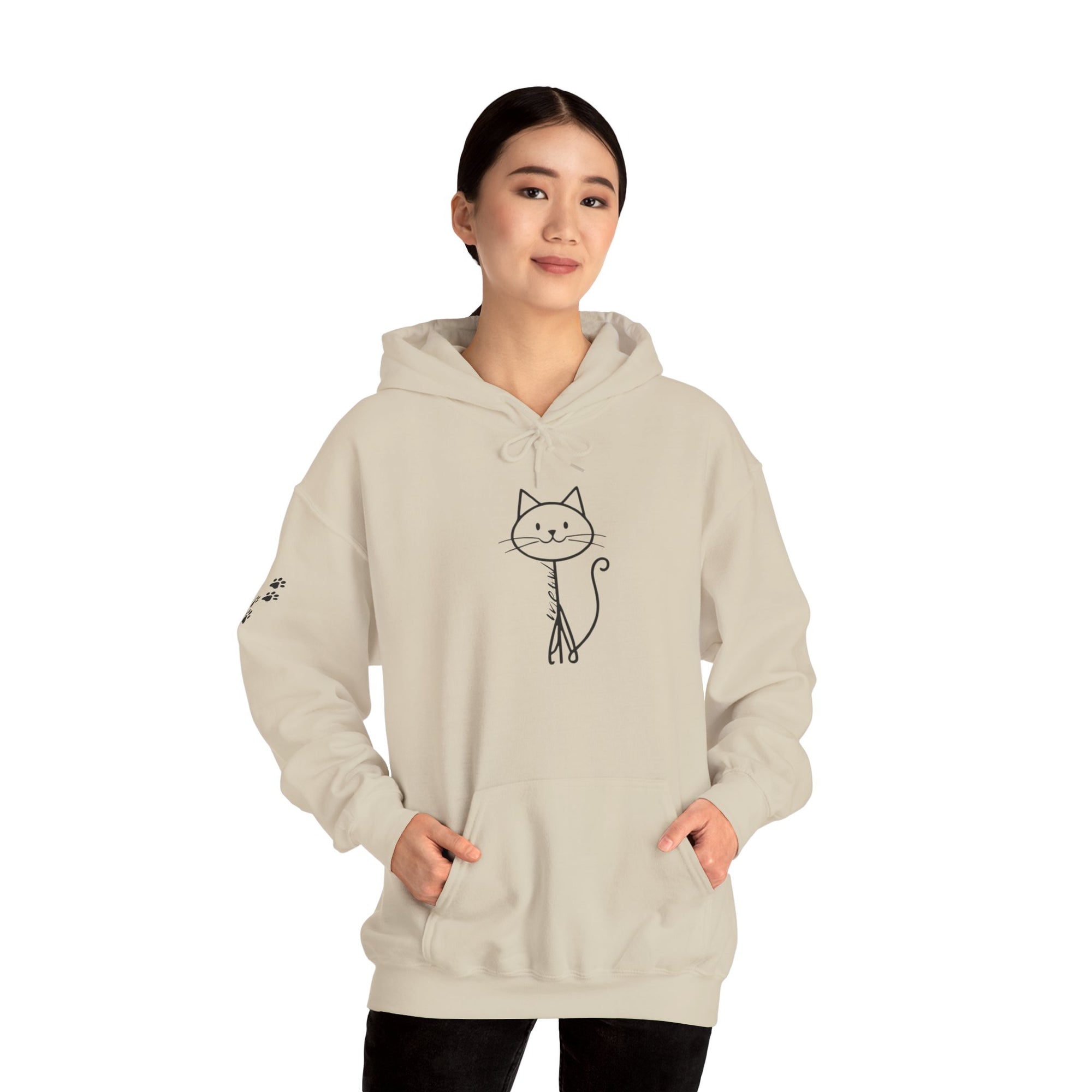 Cozy Stick Cat Lover Hoodie