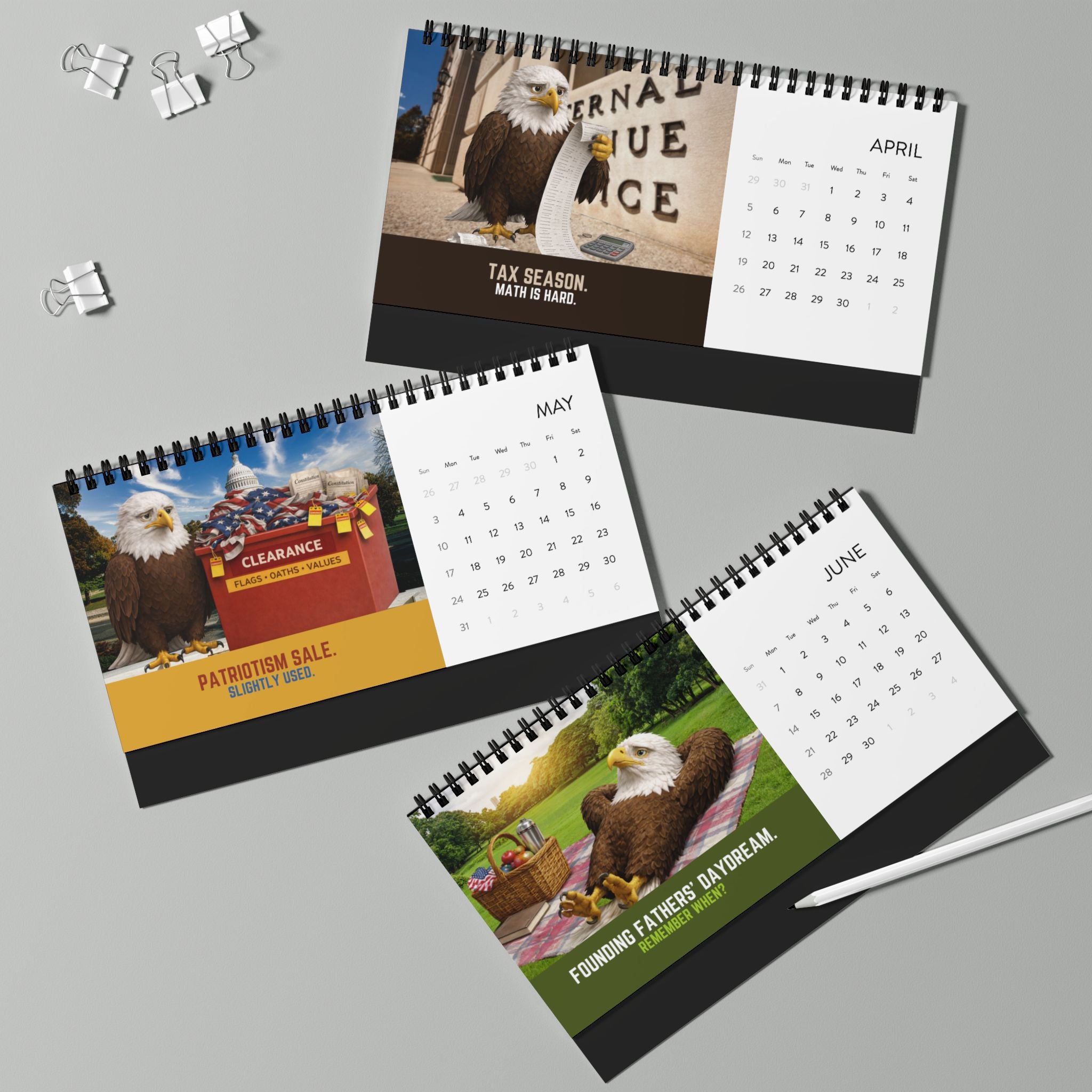 Feathers & Facts: Concerned Eagle Energy – 2026 Desk Calendar