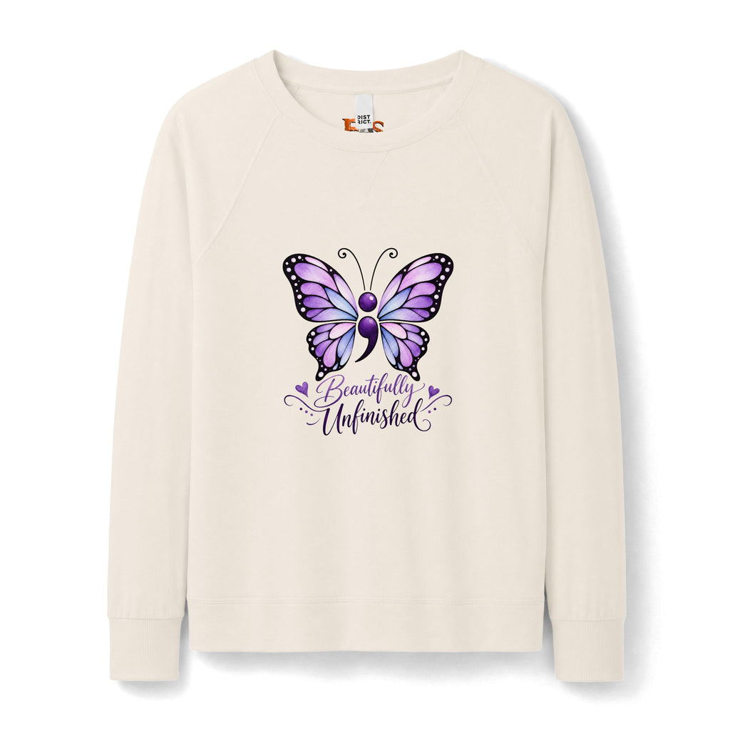 Beautifully Unfinished Suicide Awareness Women’s Lightweight Crewneck Sweatshirt