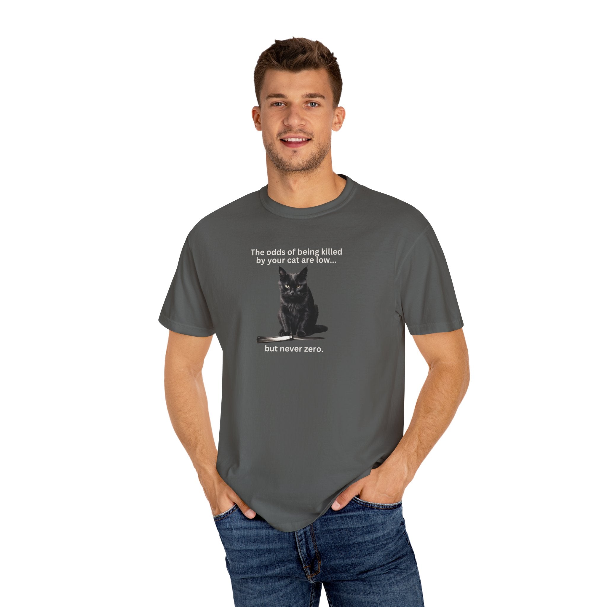 Photo depicting the ​Odds Unisex Garment-Dyed T-shirt from EpiAl's Shop.