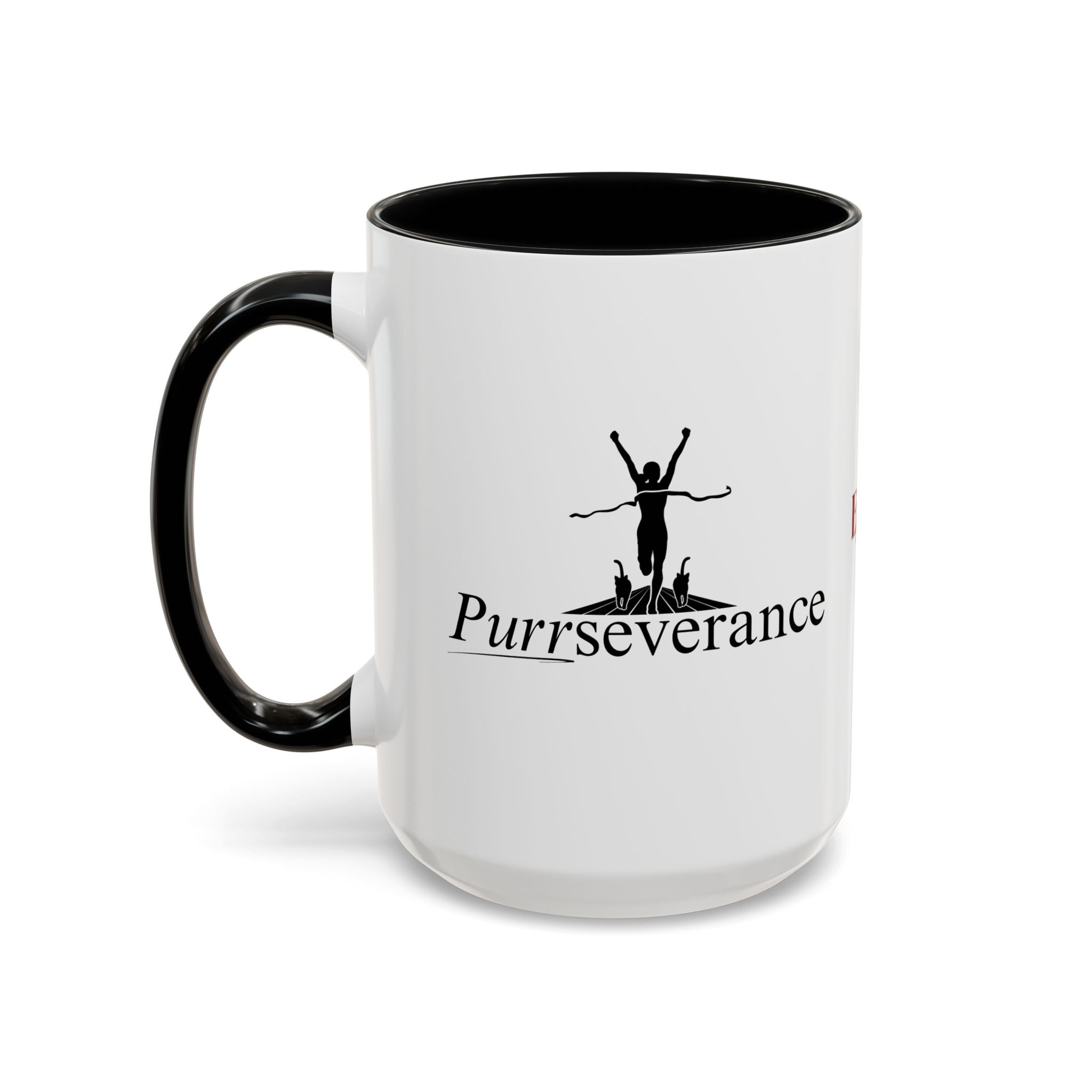Photo depicting the ​Purrseverance Accent Coffee Mug (11, 15oz) from EpiAl's Shop.