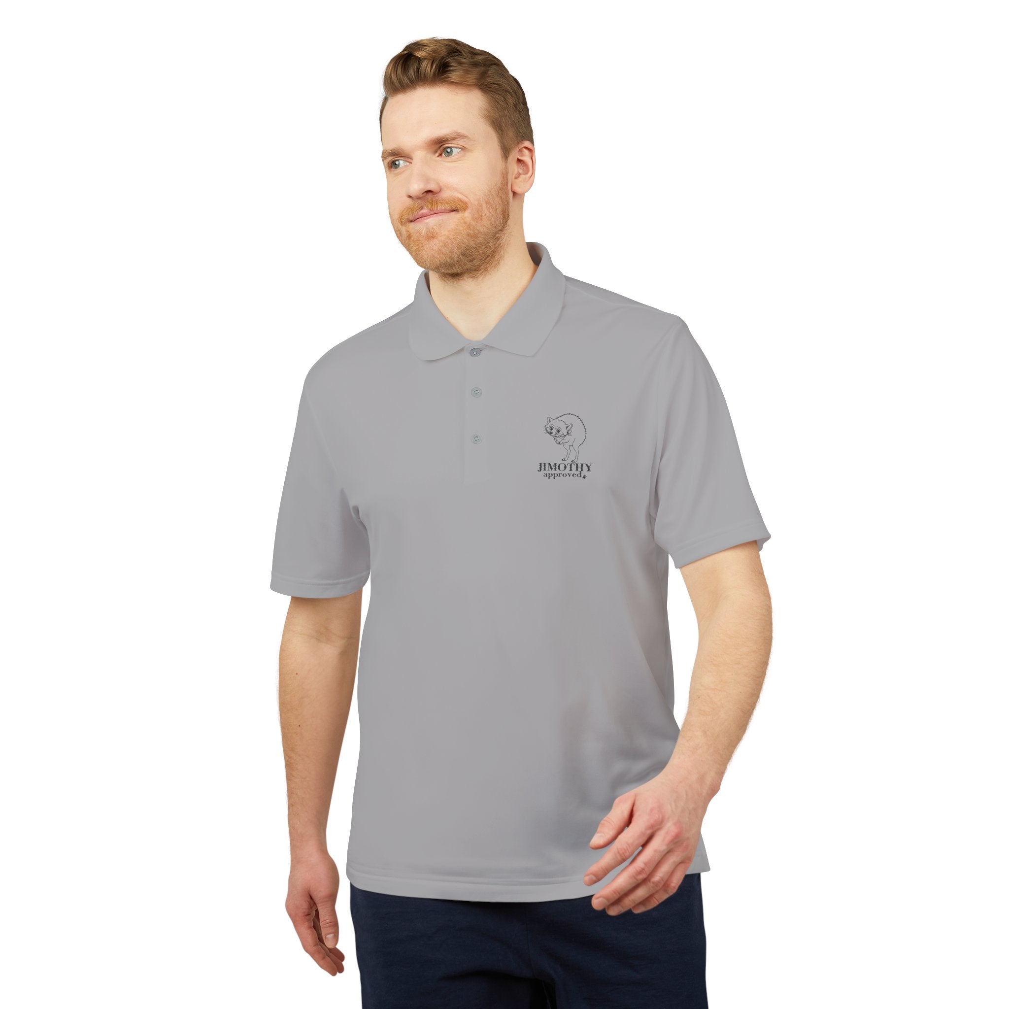 Jimothy Approved Performance Polo | Embroidered Funny Raccoon Golf Shirt