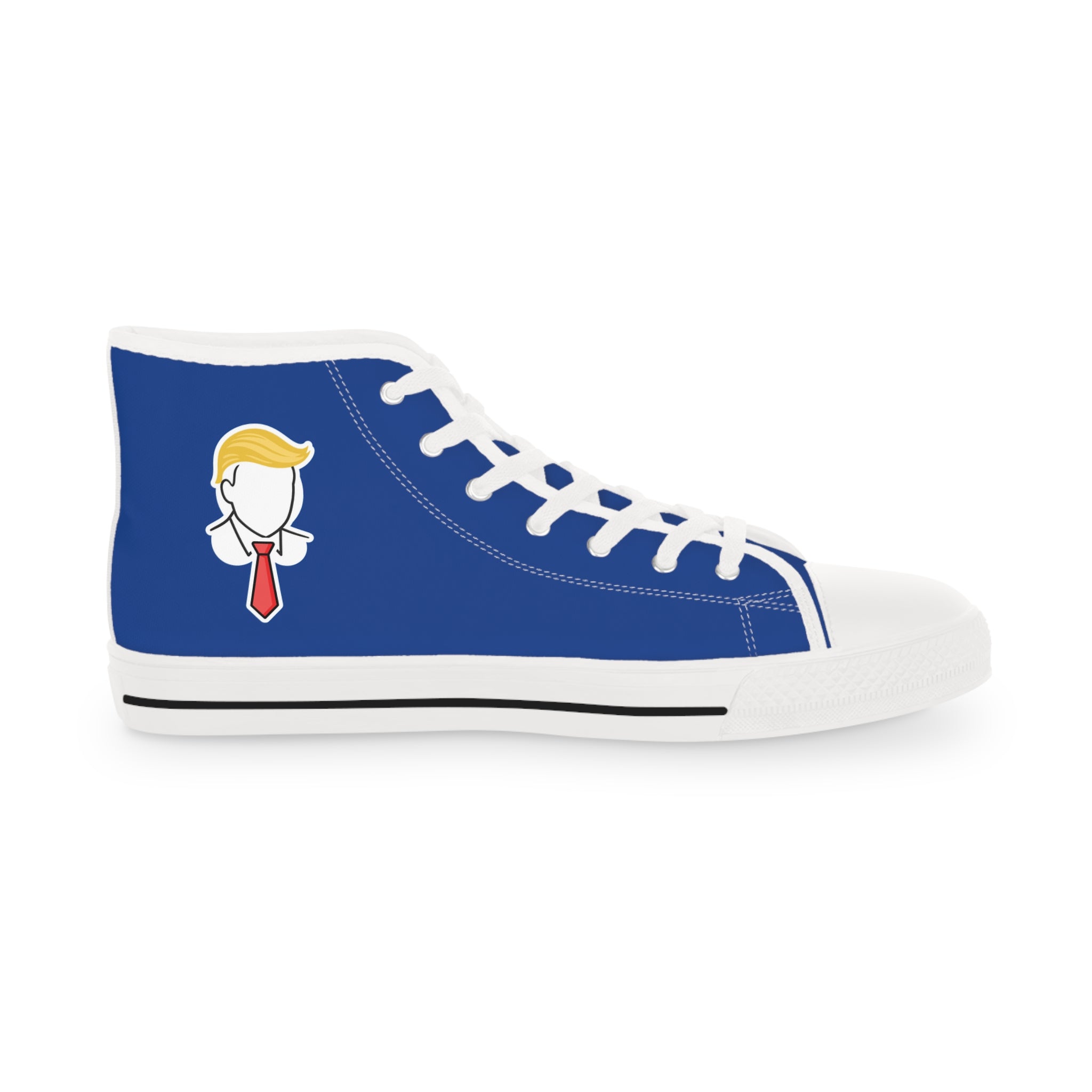 Executive Hairline Men’s High-Top Sneakers – Political Parody Statement Shoes