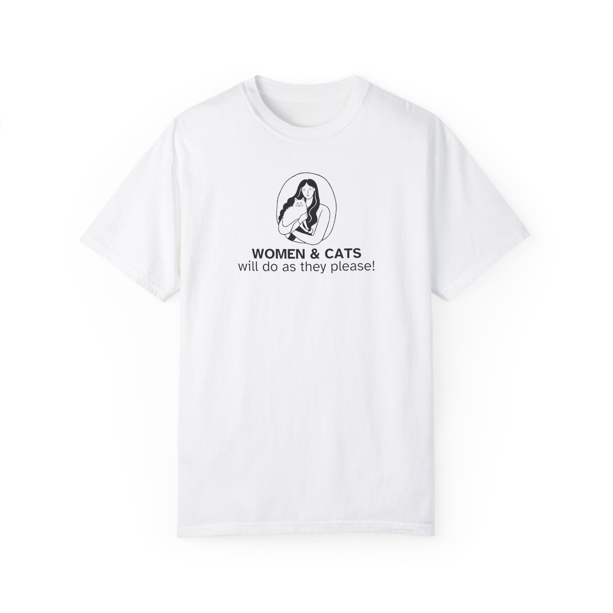 Women & Cats Graphic T-Shirt - Unisex Garment-Dyed Tee