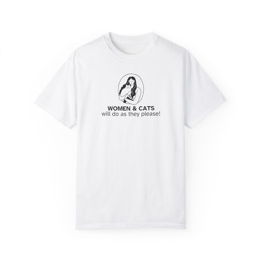 Women & Cats Graphic T-Shirt - Unisex Garment-Dyed Tee