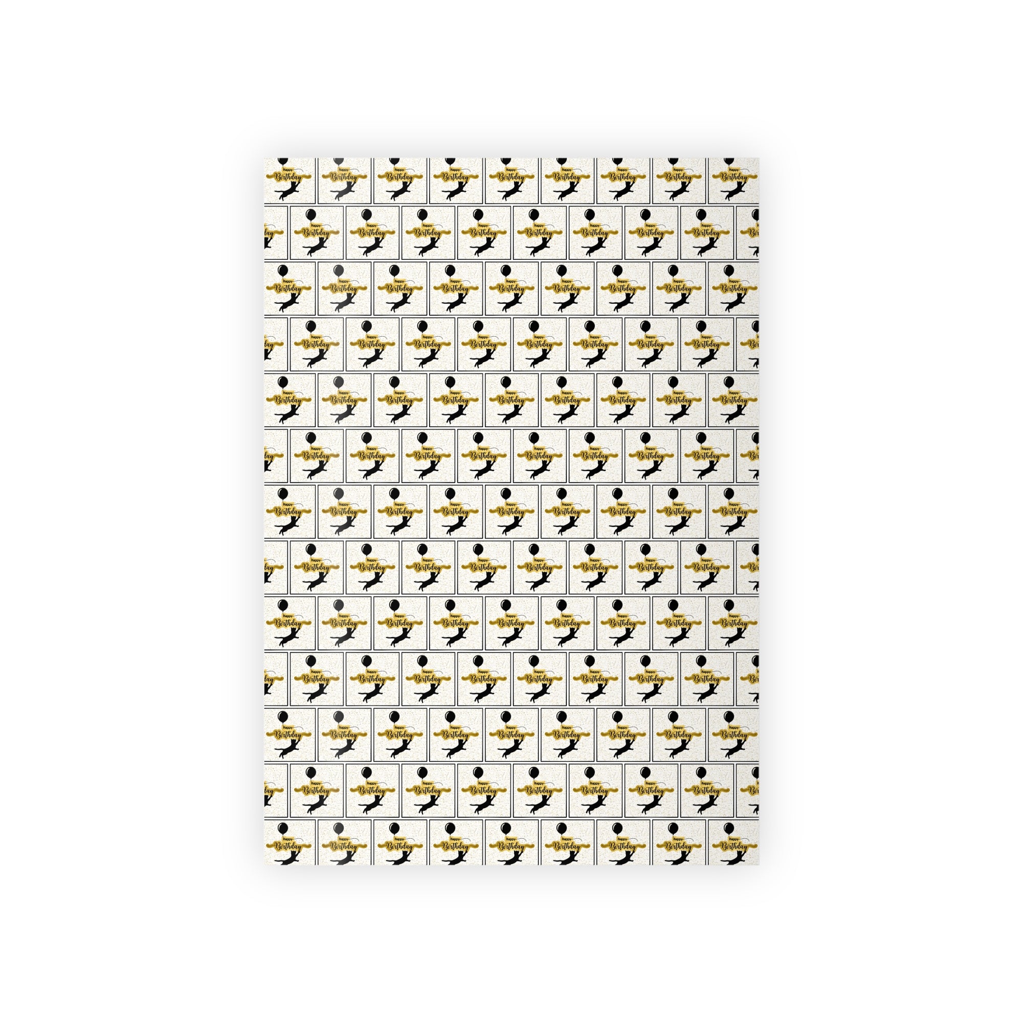 Happy Birthday Kitty with Balloons Gift Wrapping Paper Rolls, 1pc