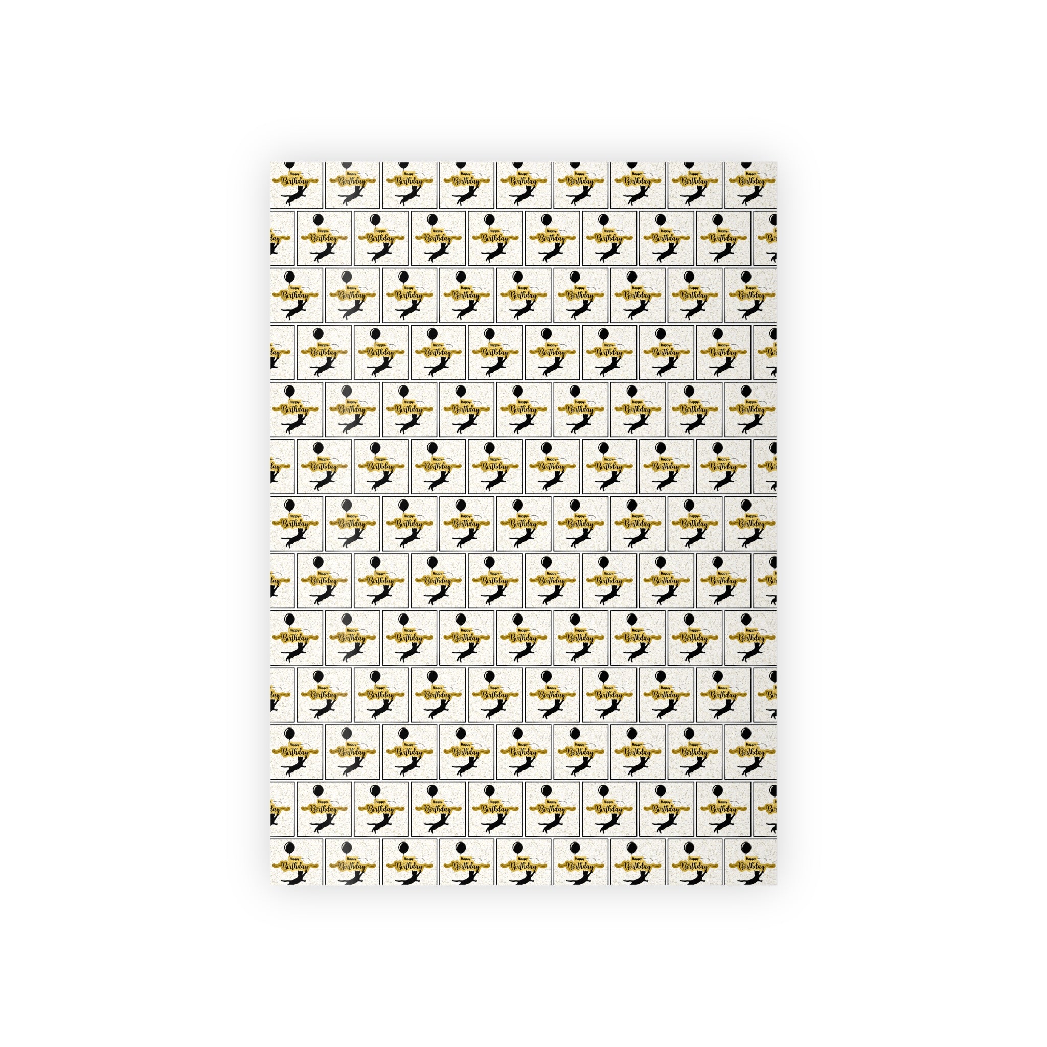 Happy Birthday Kitty with Balloons Gift Wrapping Paper Rolls, 1pc - EpiAl's Shop