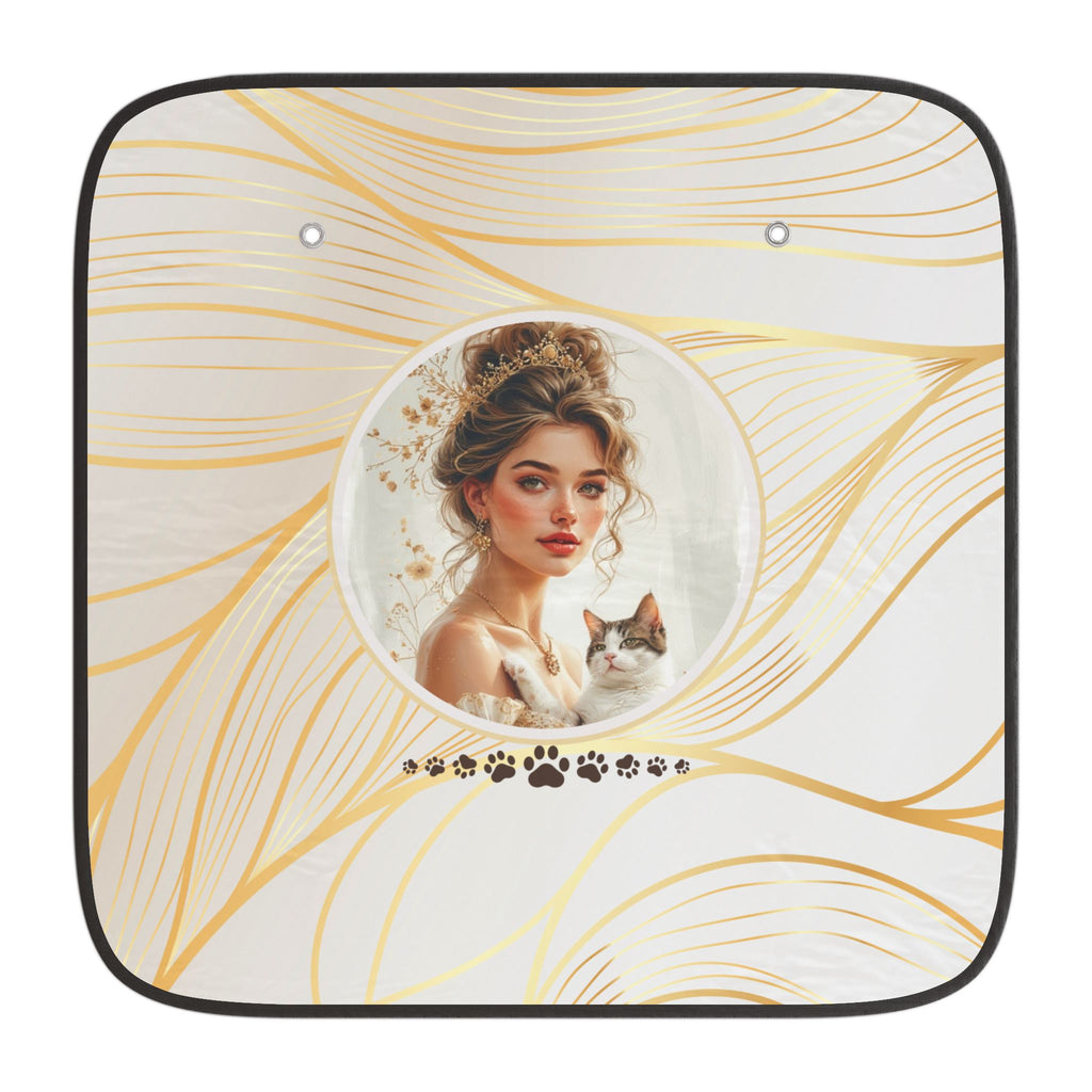 Stylish Car Sun Shades with Elegant Cat Lady Design