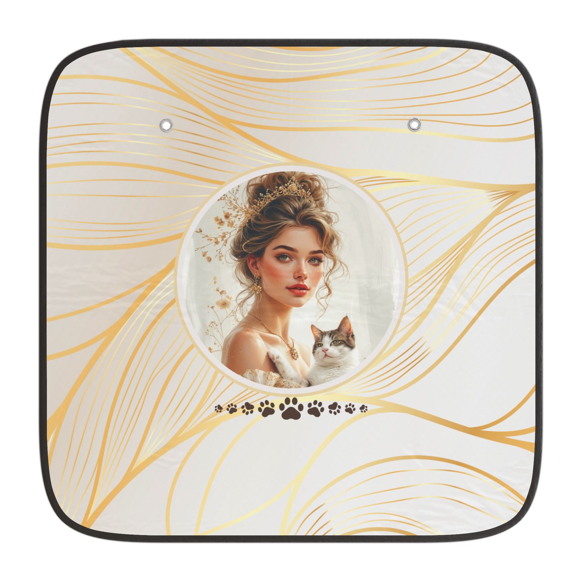 Stylish Car Sun Shades with Elegant Cat Lady Design