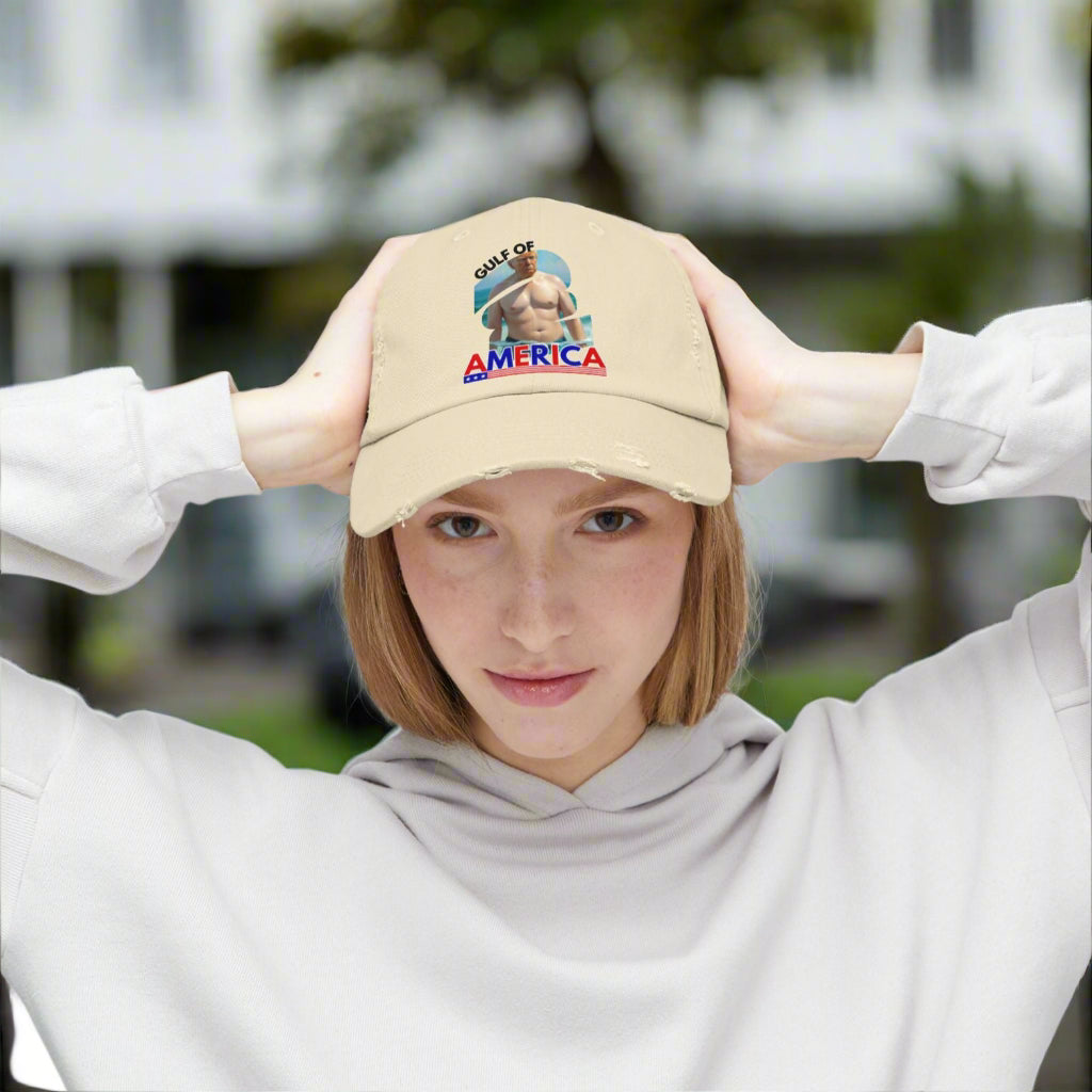Trump's Gulf of America Unisex Distressed Cap Printify
