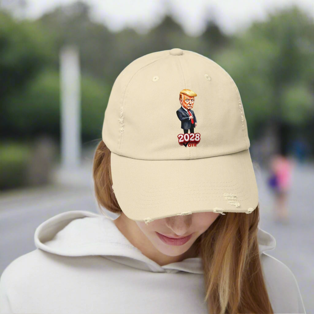 2028 Vote Distressed Unisex Cap - Fun Political Hat for Enthusiasts
