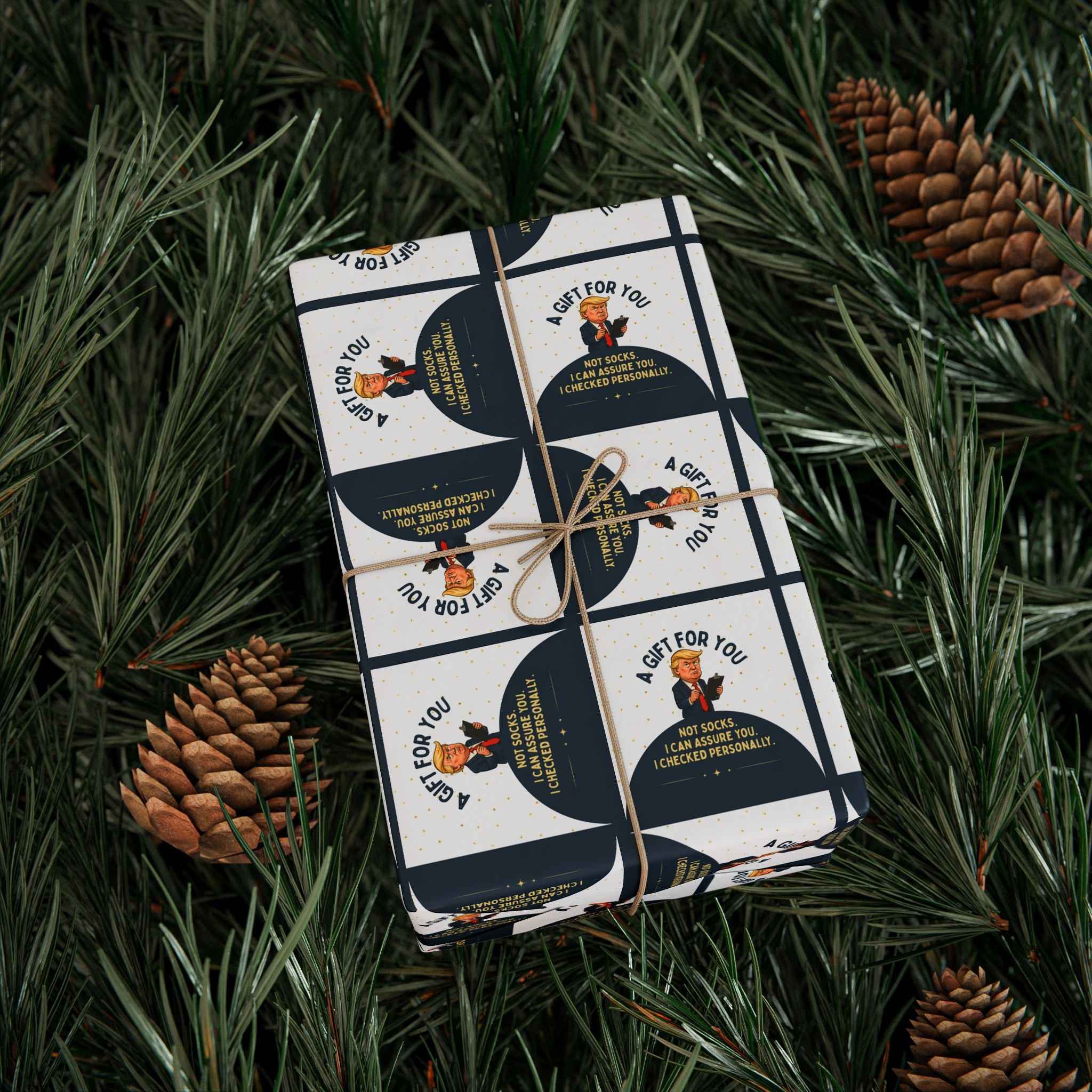 “Not Socks” Wrapping Paper — Political Parody Gift Wrap