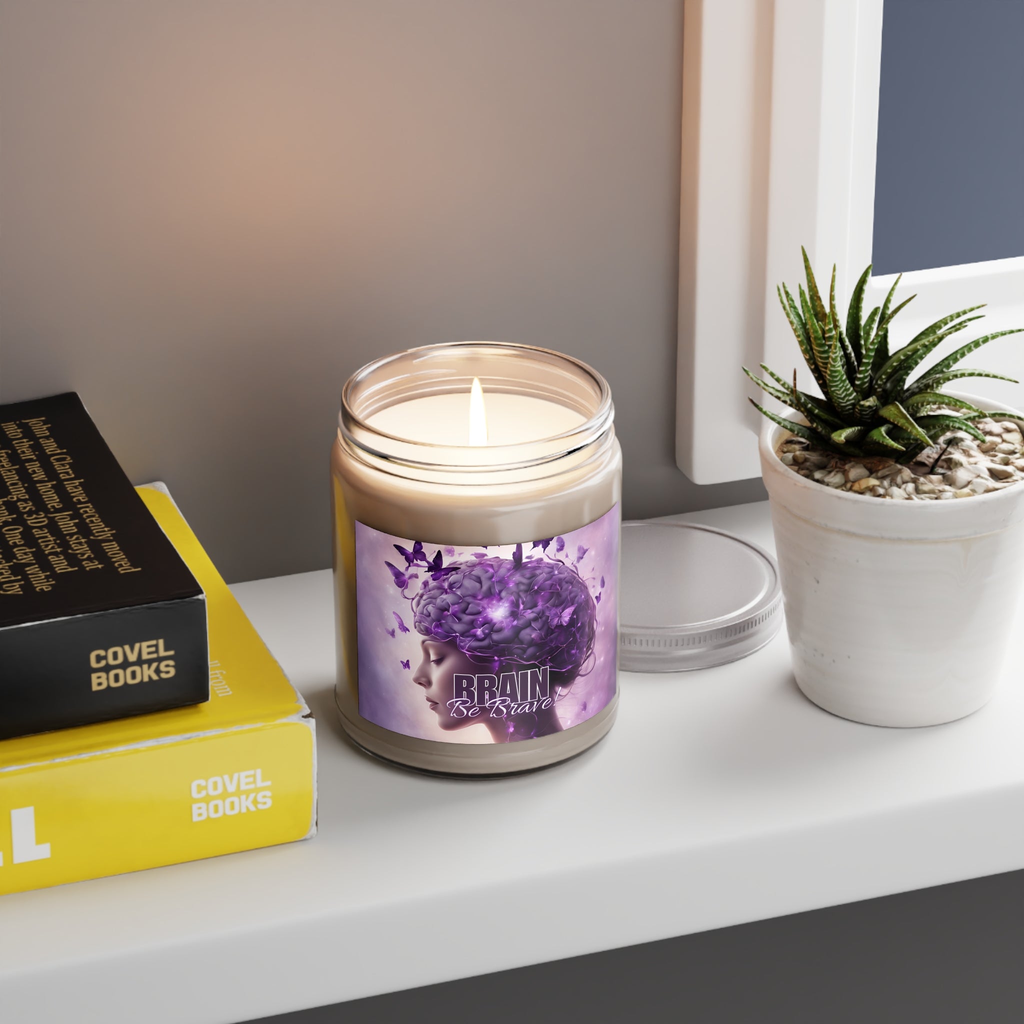 Photo depicting the ​Purple Brain Be Brave Scented Candles, 9oz from EpiAl's Shop.