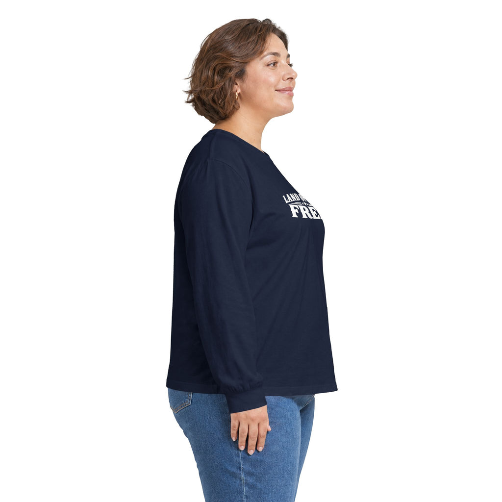 Land of the Free Long Sleeve T-Shirt | Vintage Patriotic American Freedom Tee