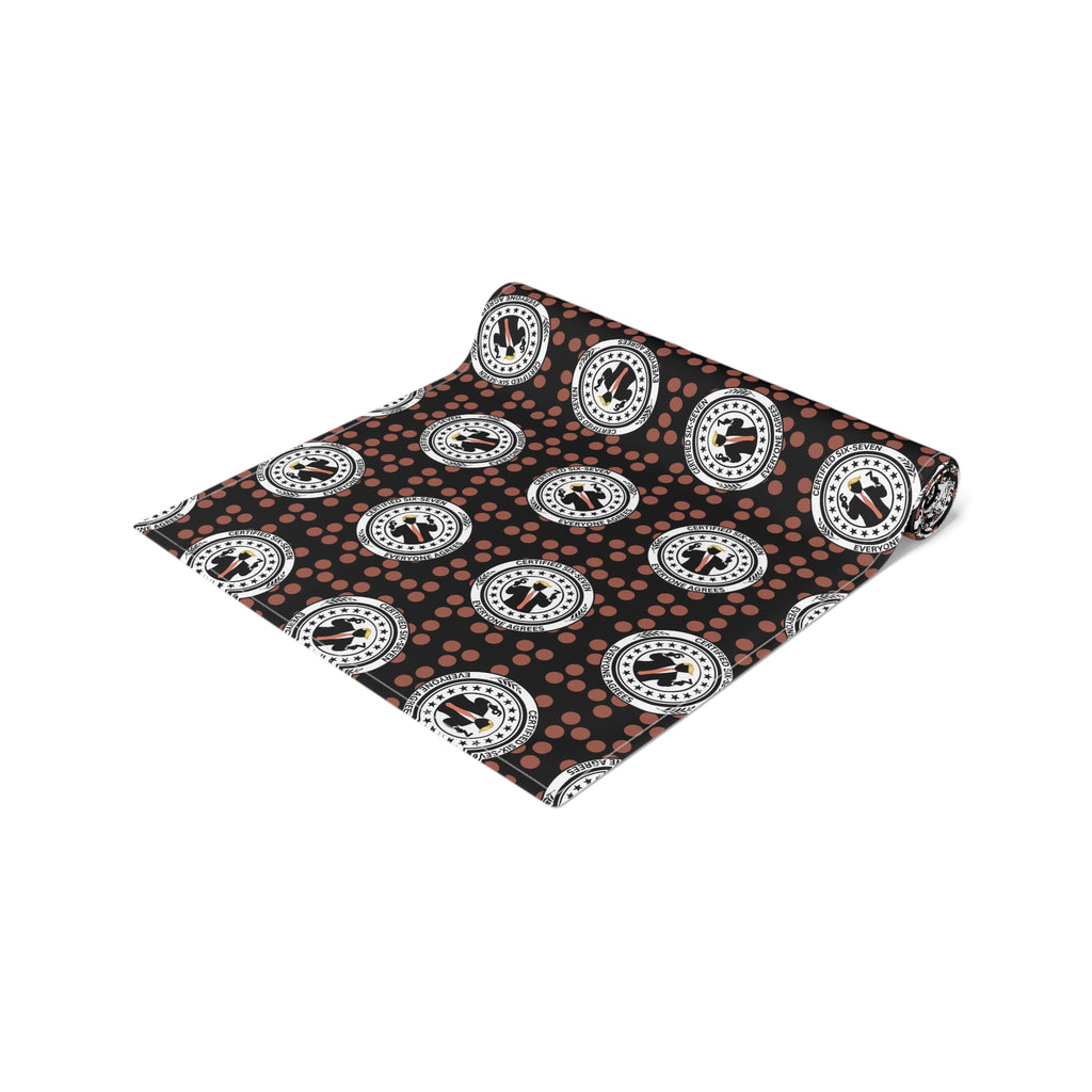 Certified Six Seven Table Runner – Political Parody Medallion Table Decor