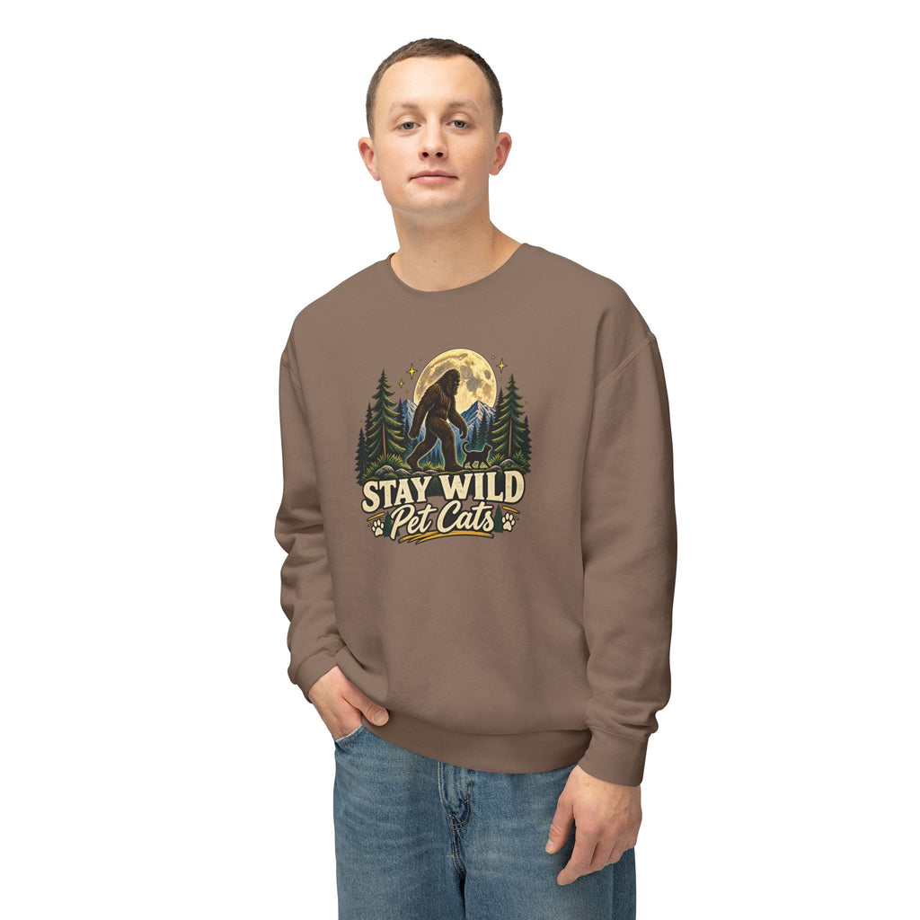 Stay Wild Pet Cats Sasquatch Crewneck Sweatshirt