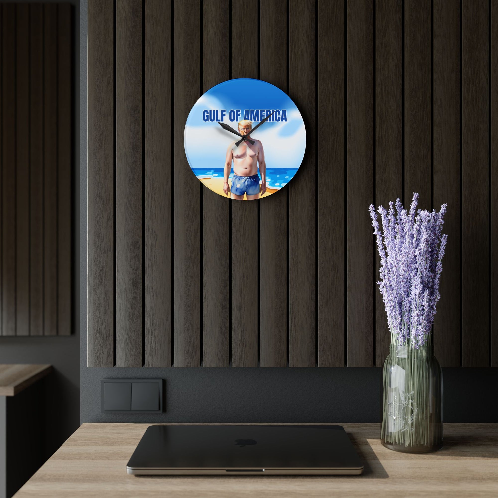 American Gulf Acrylic Wall Clock - Stylish Coastal Home Decor