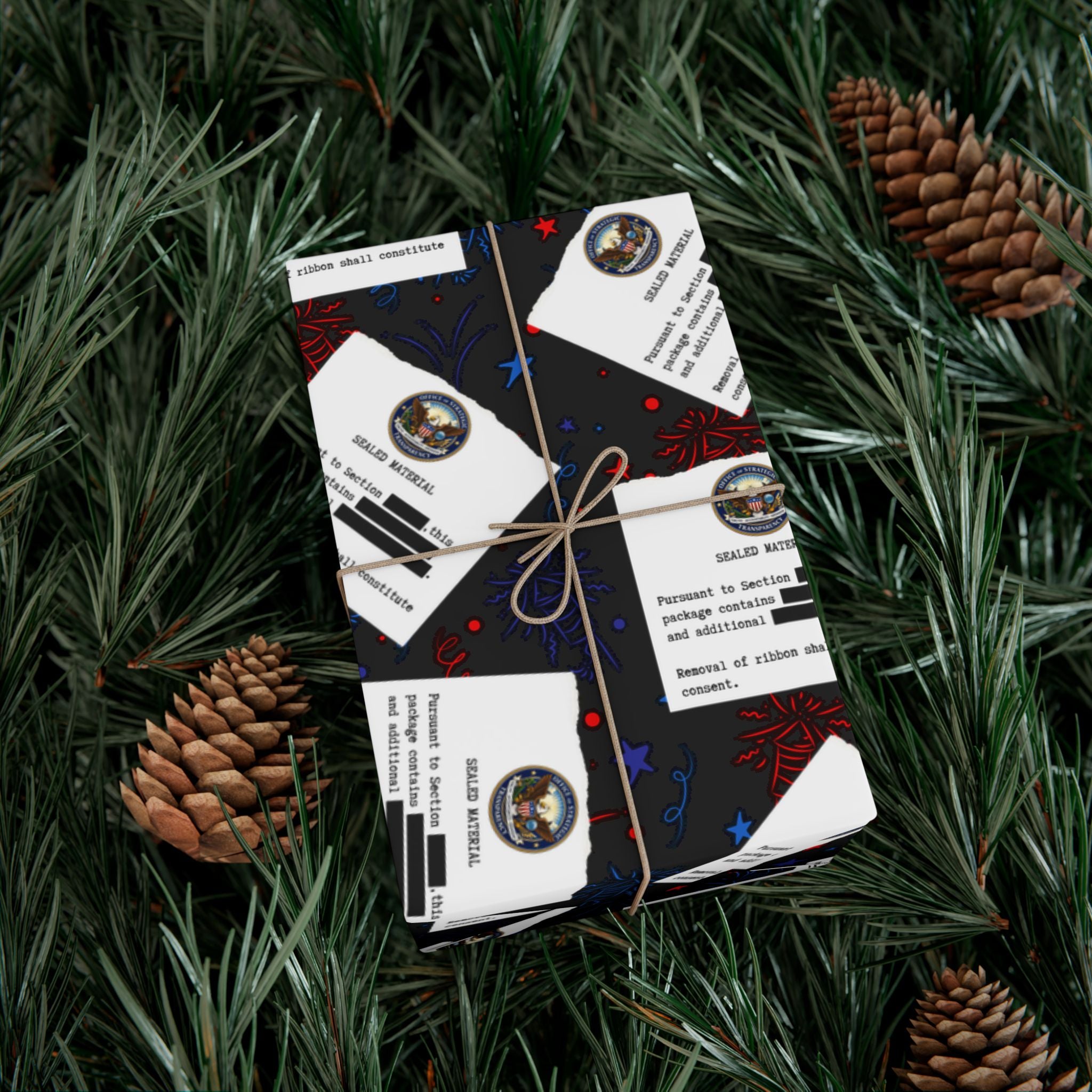 Classified Celebration Gift Wrap – Patriotic Parody Fireworks Wrapping Paper