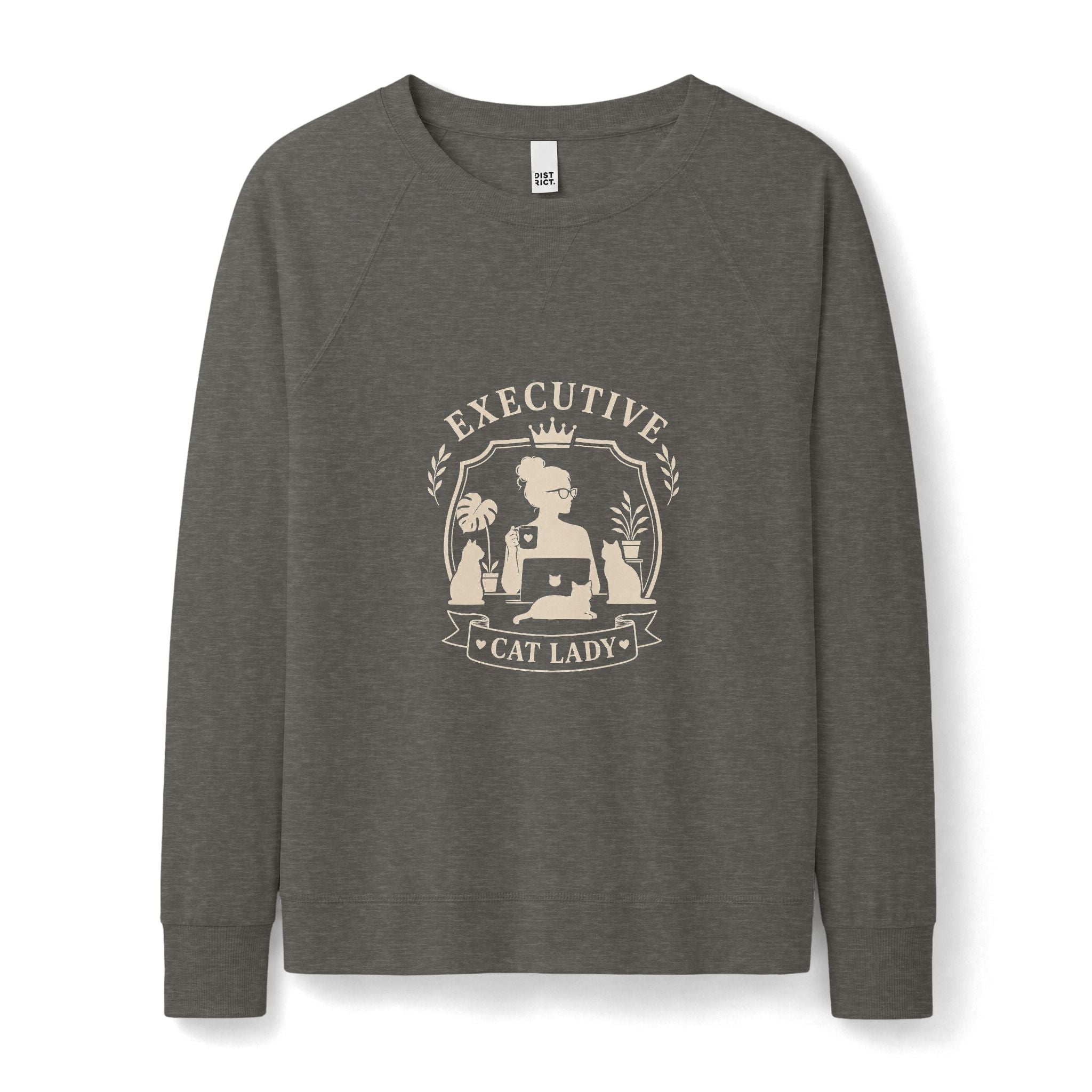 Executive Cat Lady Lightweight Sweatshirt | Women’s Cat Lover Crewneck