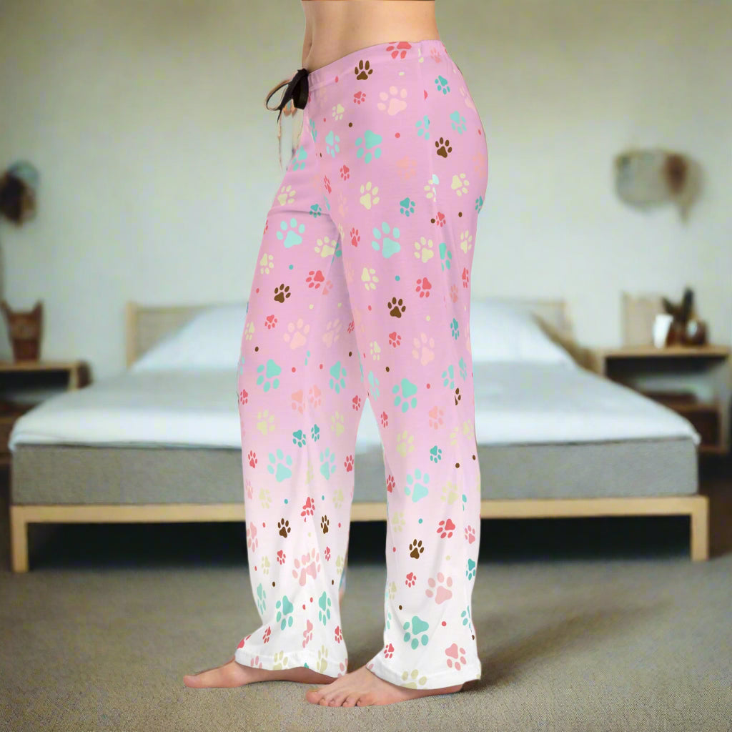 Cute Paw Print Women's Pajama Pants - Cozy & Comfortable Printify