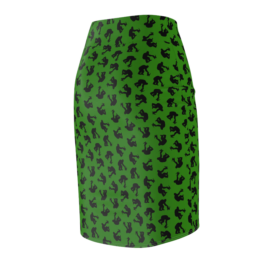 Bigfoot and Kitty Green Pencil Skirt