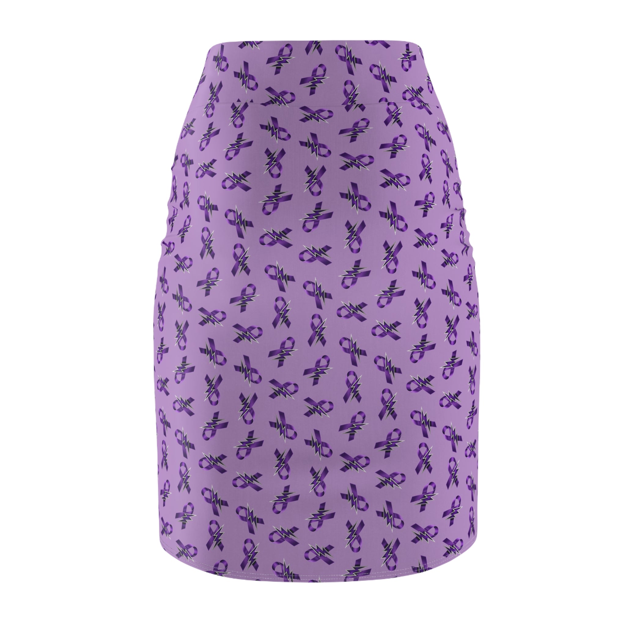 Purple Ribbon and Lightning Epilepsy Awareness Pencil Skirt