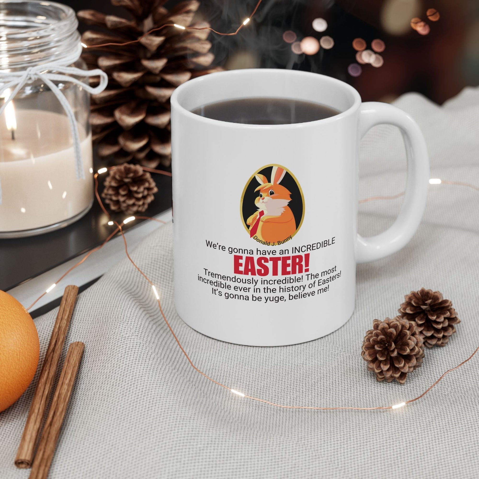 Funny Easter Ceramic Mug - Perfect Gift for Trump Lovers Printify