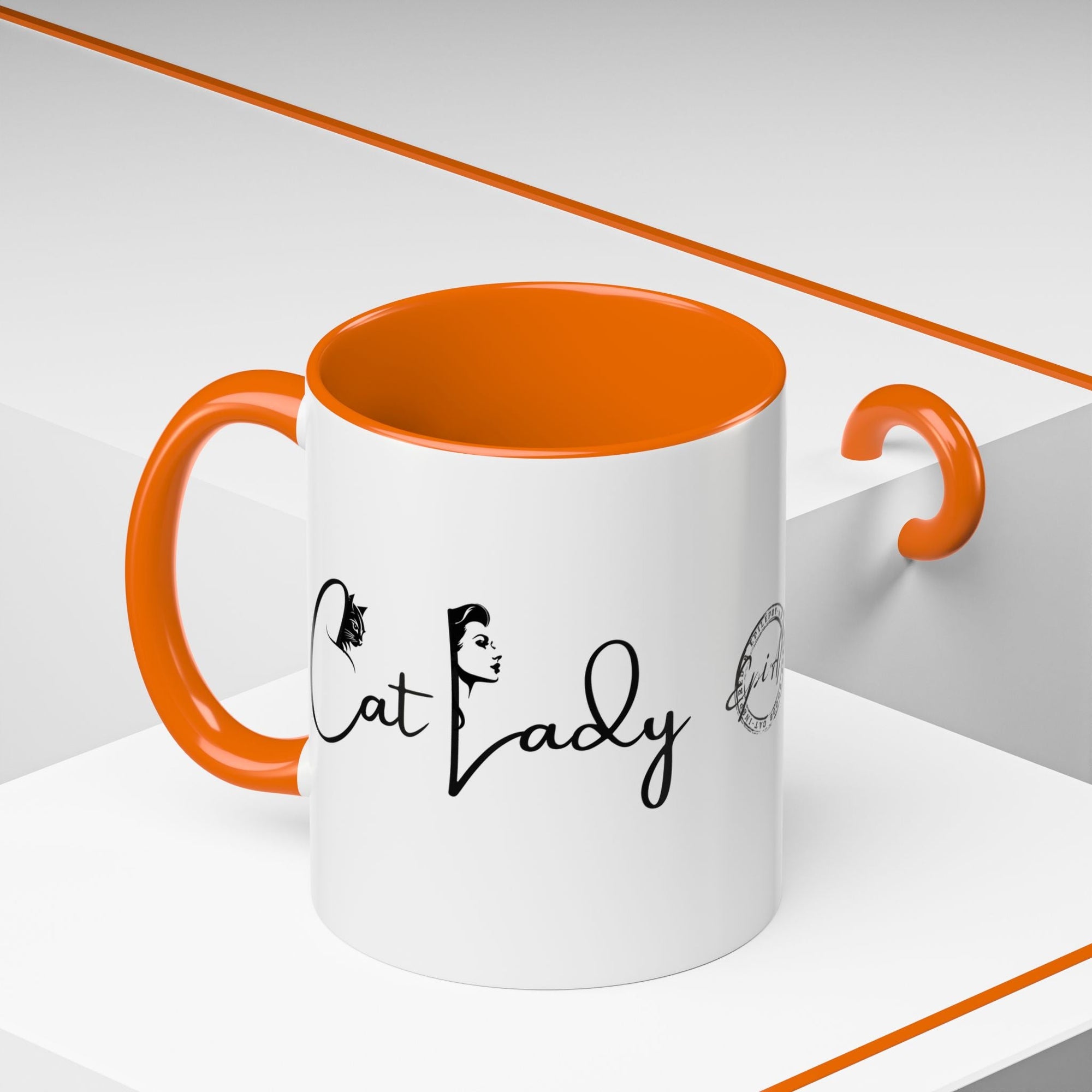 Cat Lady Accent Coffee Mug - Perfect Gift for Cat Lovers Printify