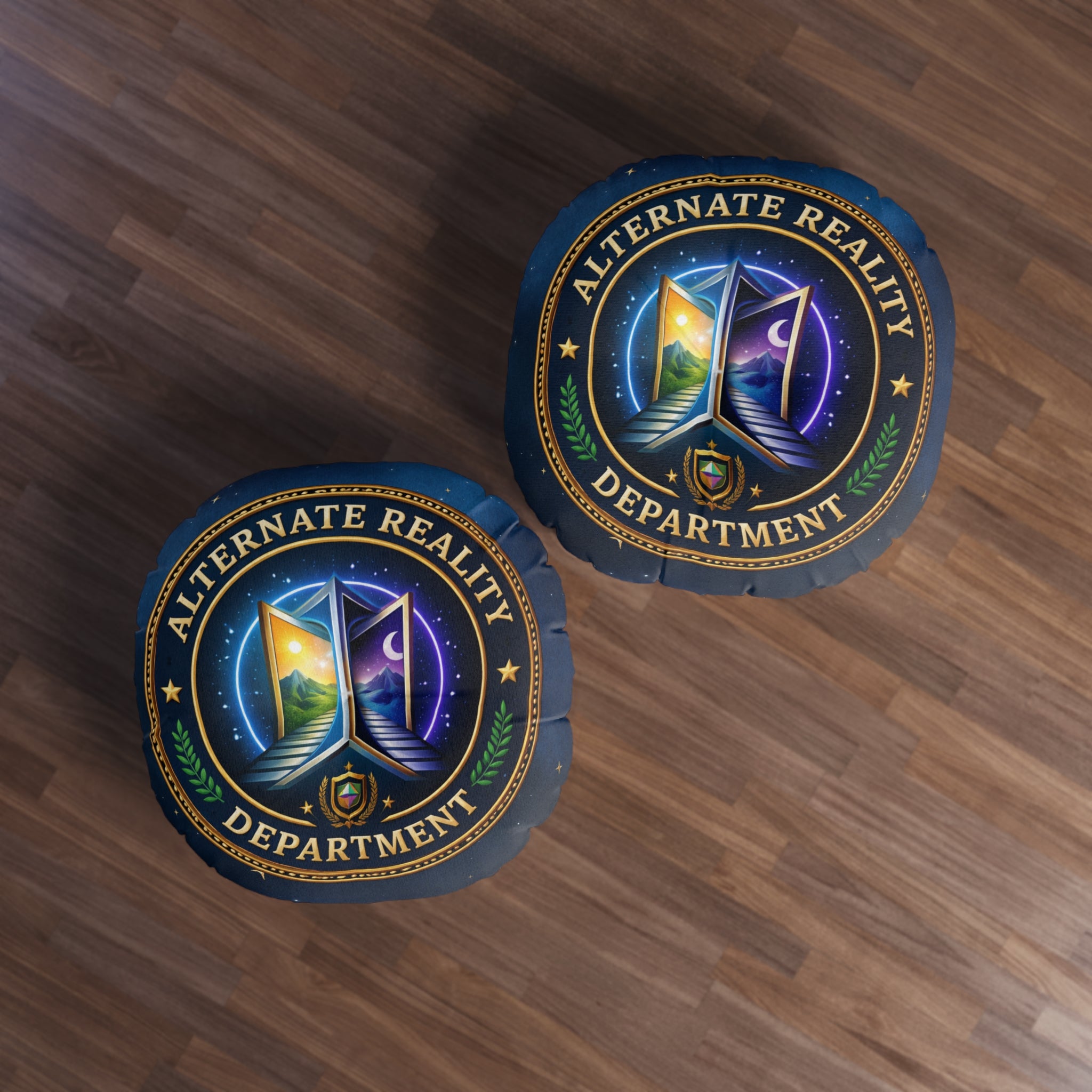 Alternate Reality Department Round Floor Pillow – Political Satire Statement Cushion (26” or 30”)