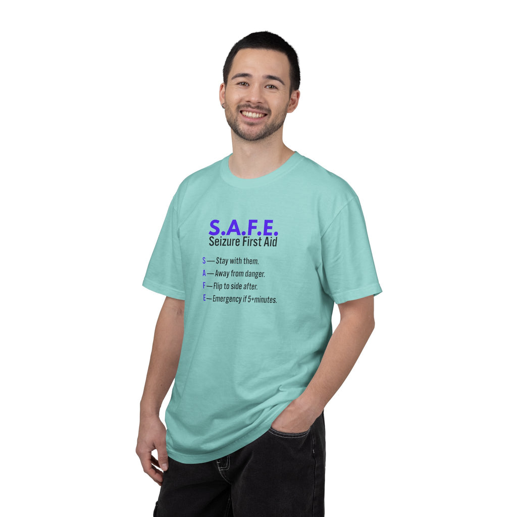 S.A.F.E. Seizure First Aid T-Shirt – Epilepsy Awareness Education Tee