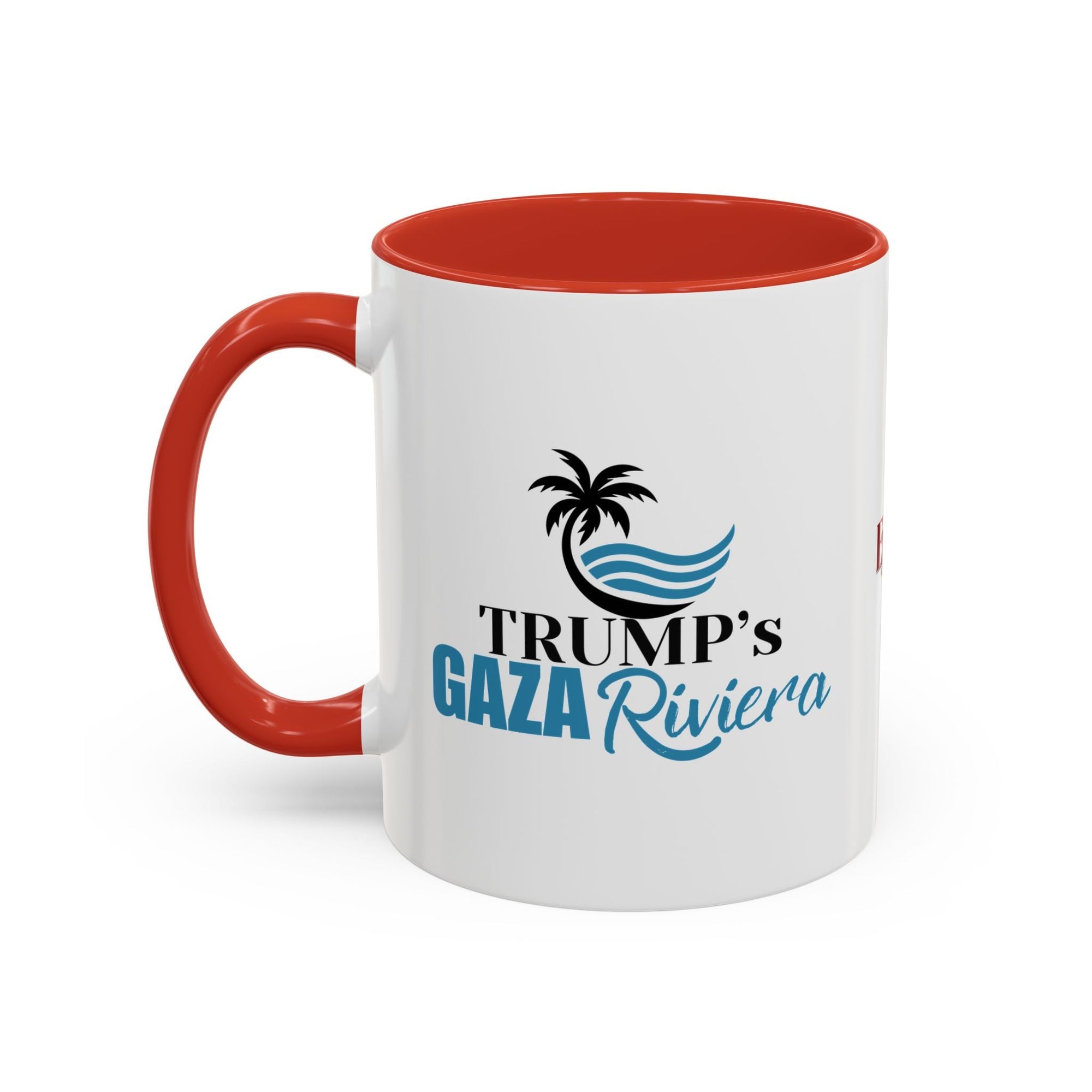 Tropical Trump’s Gaza Riviera Accent Coffee Mug - 11 & 15oz Ceramic Mug for Beach Lovers Printify
