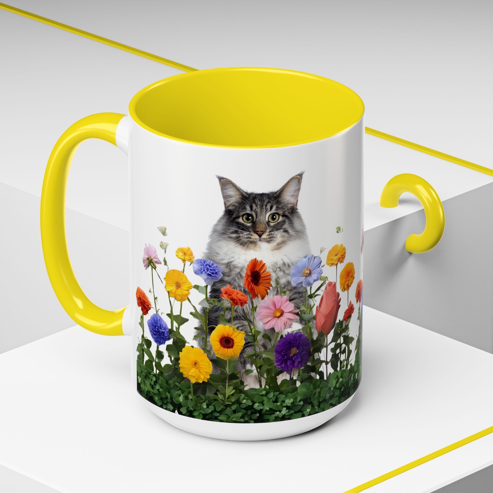 Floral Cats Coffee Mug - 11 oz/15 oz