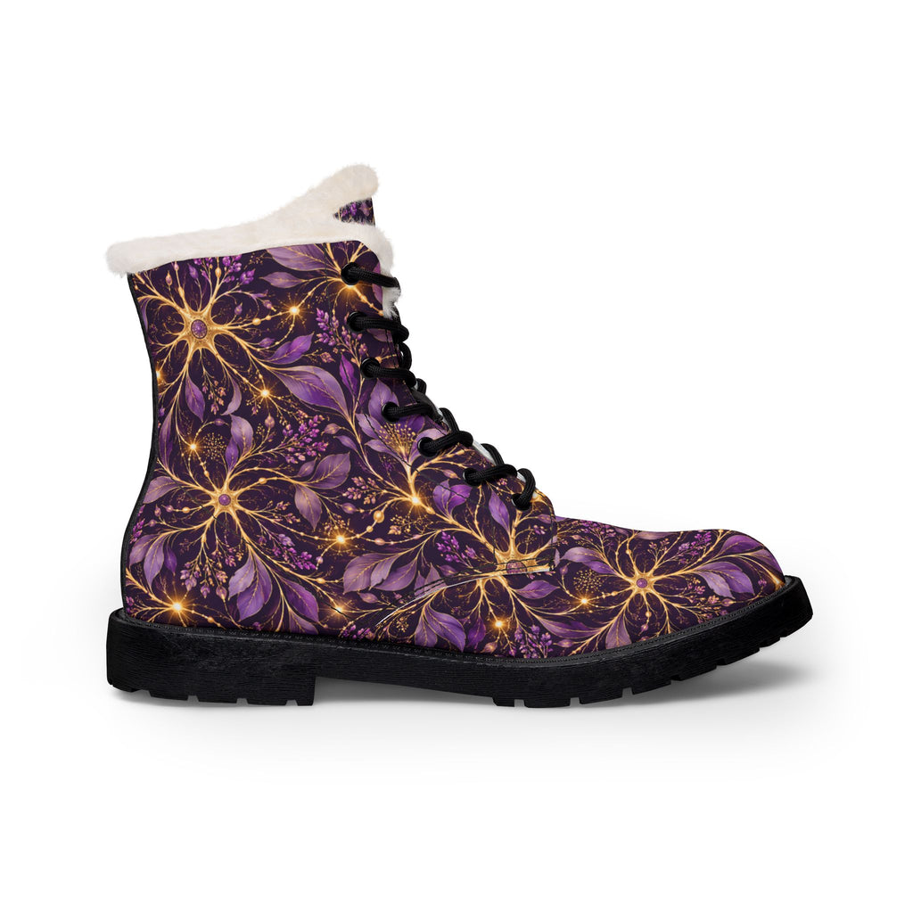Beautifully Miswired Purple Neuron Boots | Epilepsy Awareness Women's Winter Boots